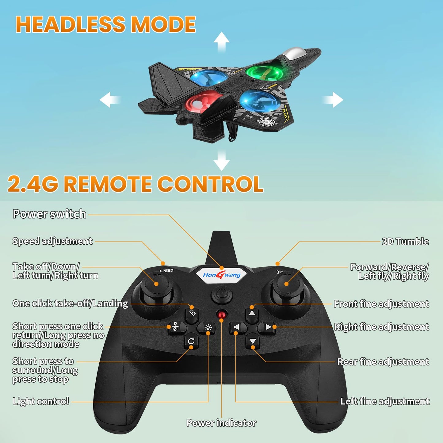 Beffkkip RC Plane 2.4GHz Remote Control Plane L0712 Drone Quadcopter Hovering with Auto Hovering Fighter Aircraft RC Airplane RTF for Beginner, Kids and Adults,3D Flip Airplane Toy