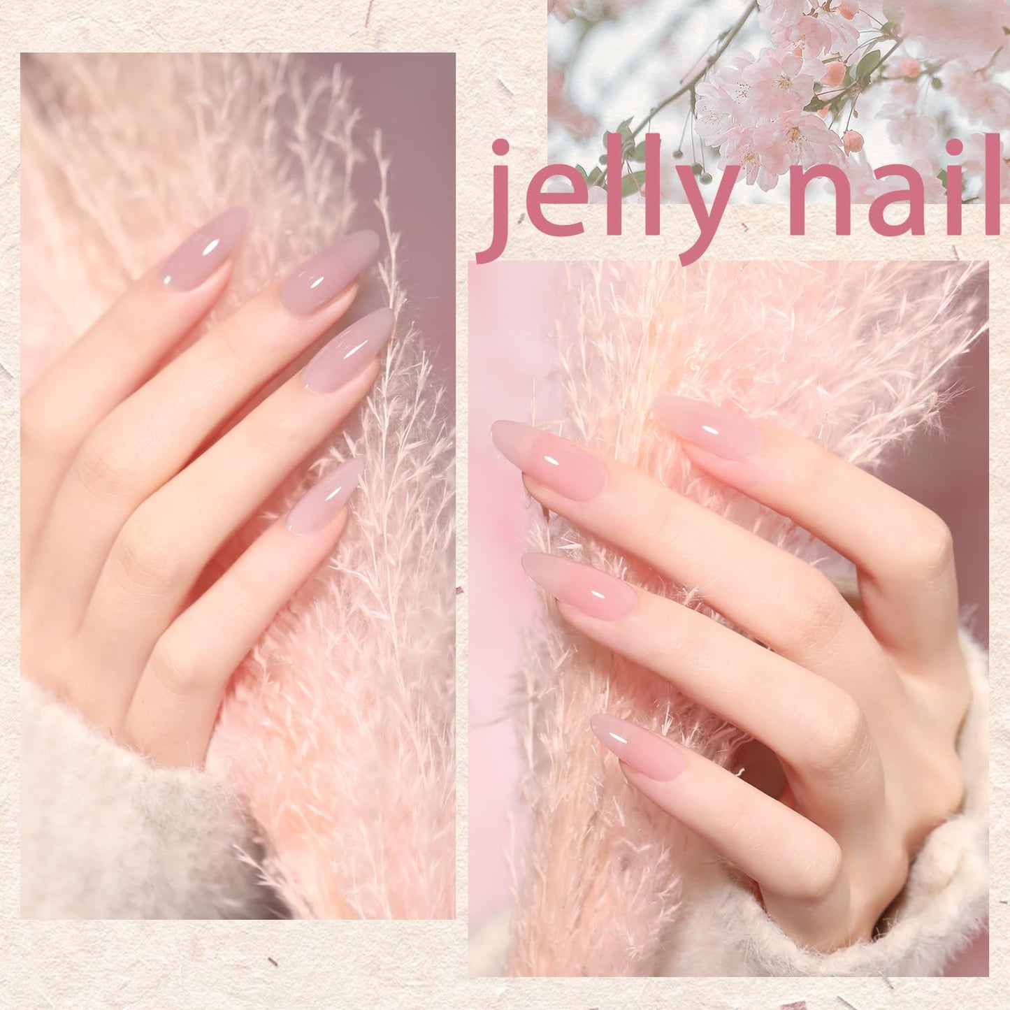 Nude Pink Gel Nail Polish Set, 10 Colors Neutral Nude Gel Polish Kit Translucent Milky White Purple Spring Summer Trend Nail Art DIY Manicure at Home Gifts for Girls Women