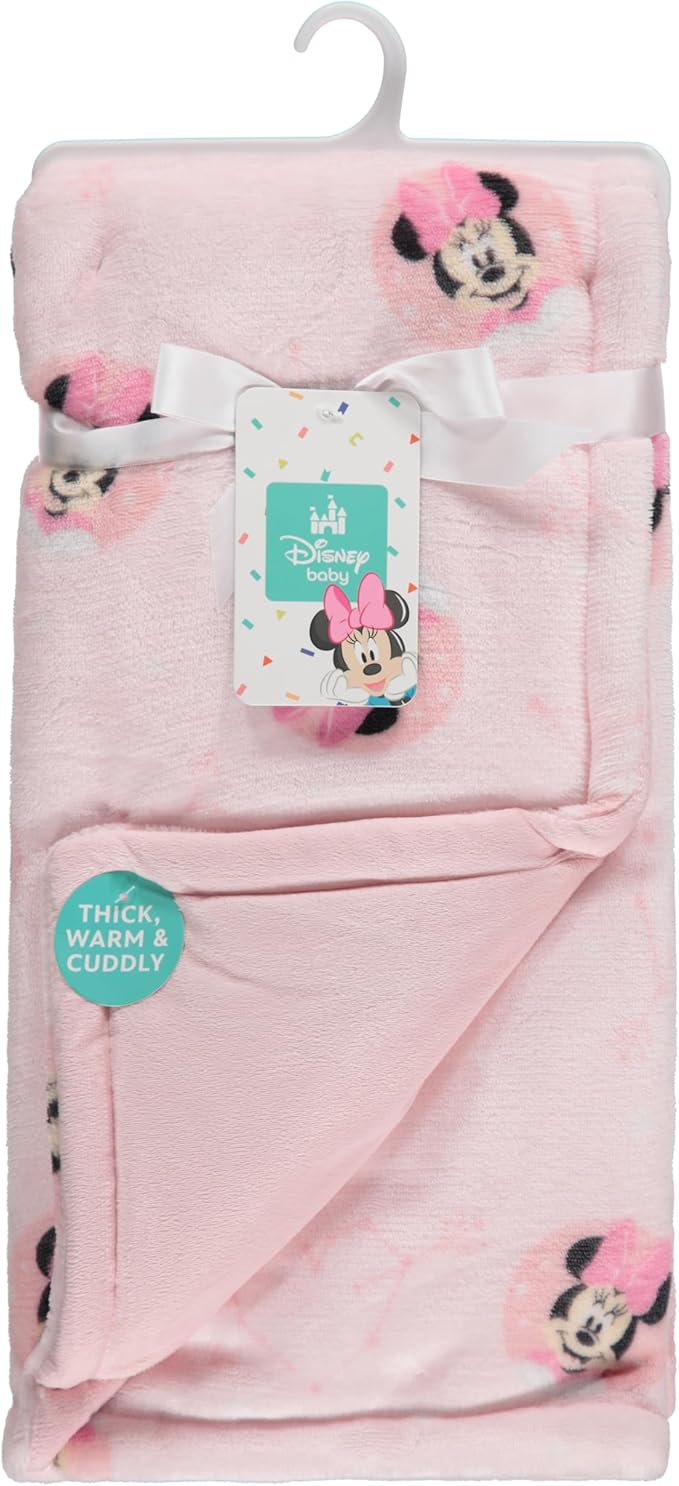 Disney Mickey Mouse, Minnie Mouse, Winnie The Pooh, Lilo and Stitch 2-Ply Infant Blanket - Soft Fleece with Polyfill - Cozy and Warm Baby Blanket for Baby Boys and Girls, 30x40 Inches