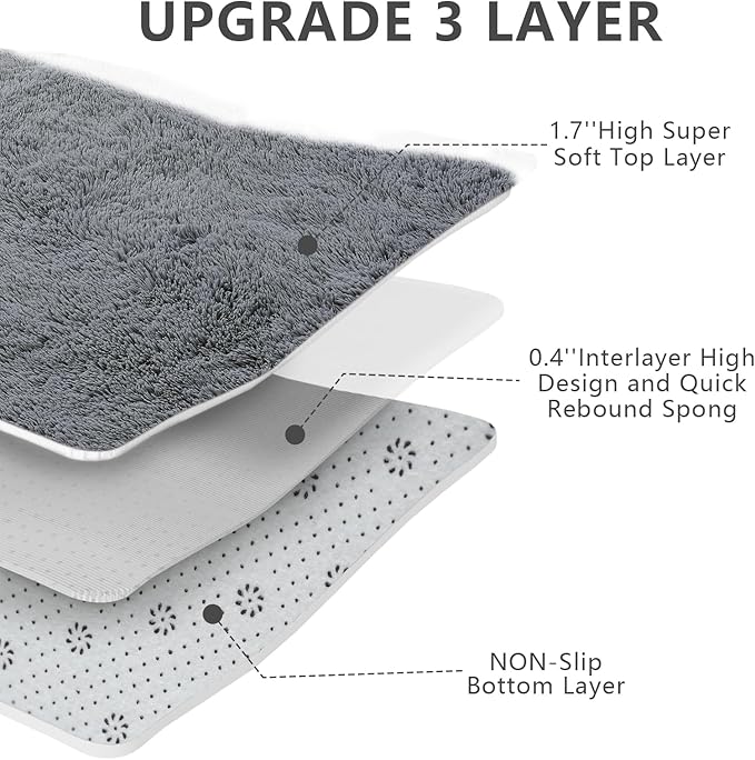 Shag Area Rugs for Bedroom Living Room,4X6 Ultra Soft Fluffy Area Rugs for Dorm, Indoor Carpet Nursery Rugs for Kids Room Home Decor,Dark Grey 4X6