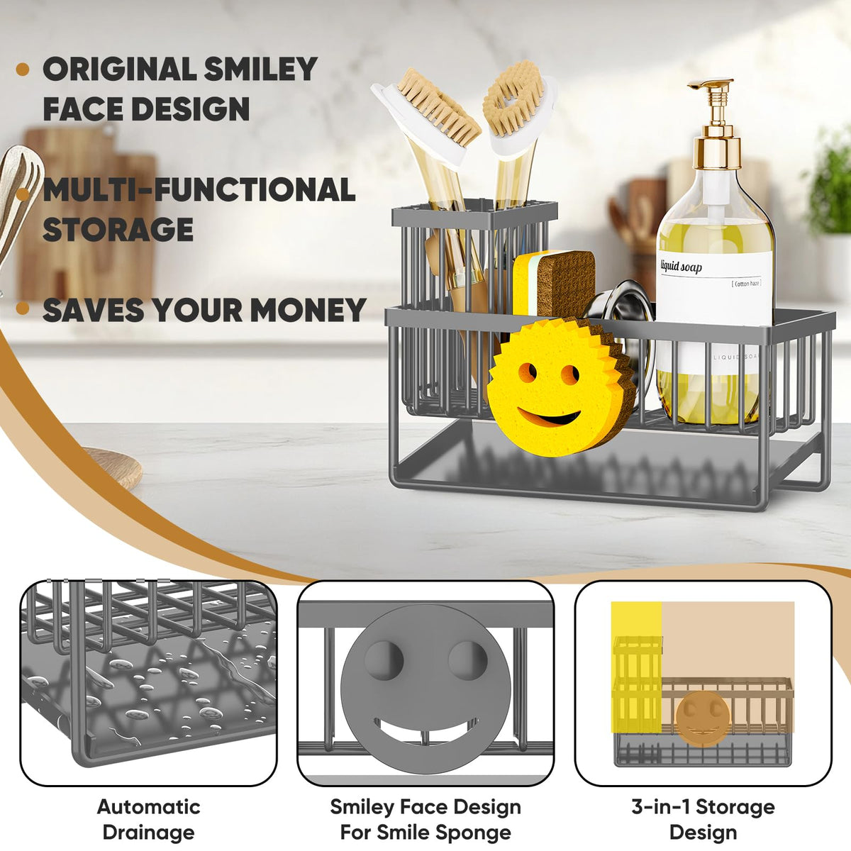 Sponge Holder for Kitchen Sink