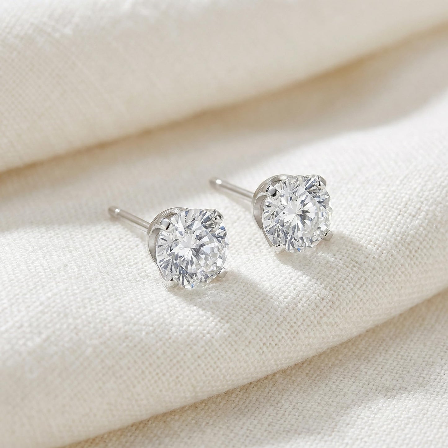 Pompeii 1 Carat (ctw) Diamond Studs in 14k White Gold Lab Grown (HI,VS)