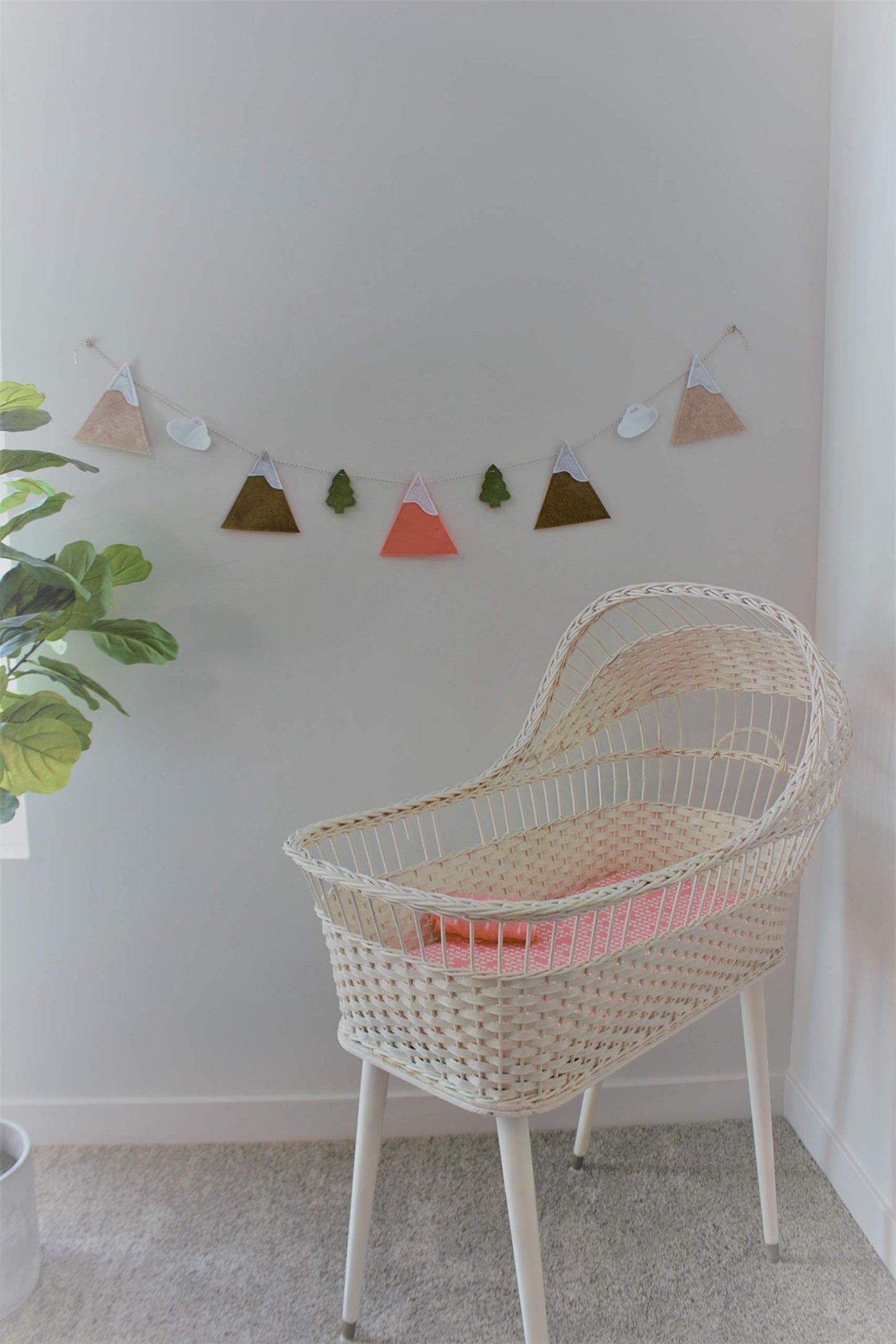 Ella & Max Kids Nursery Decor Mountain Garland Banner, Terra Cotta Woodland Theme, Rustic Felt Bunting, Handmade in USA