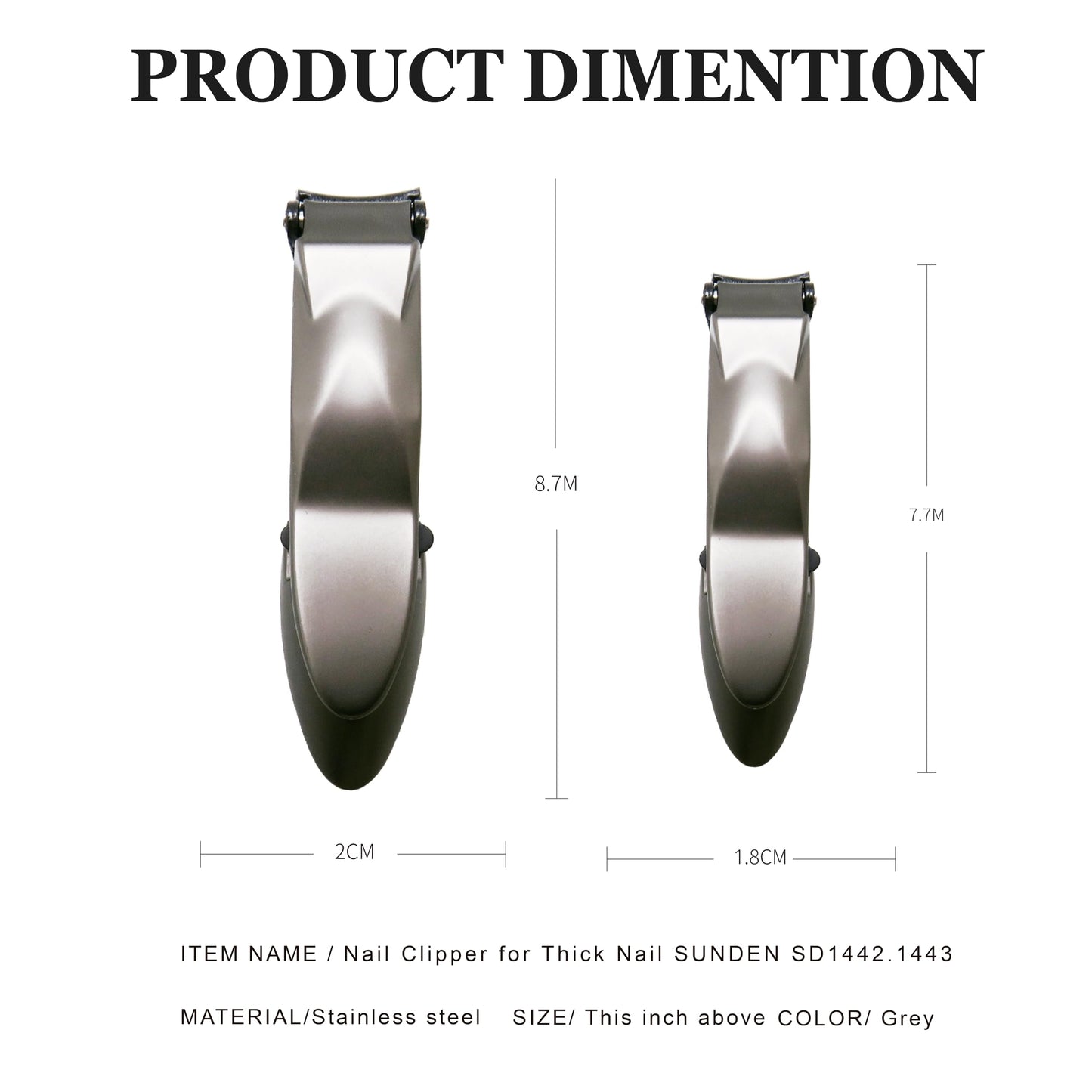 Nail Clippers with Catcher, No Splash, Self-Collecting Nail Cutter, Ergonomic Design for Fingernails and Toenails,SUNDEN SD1442