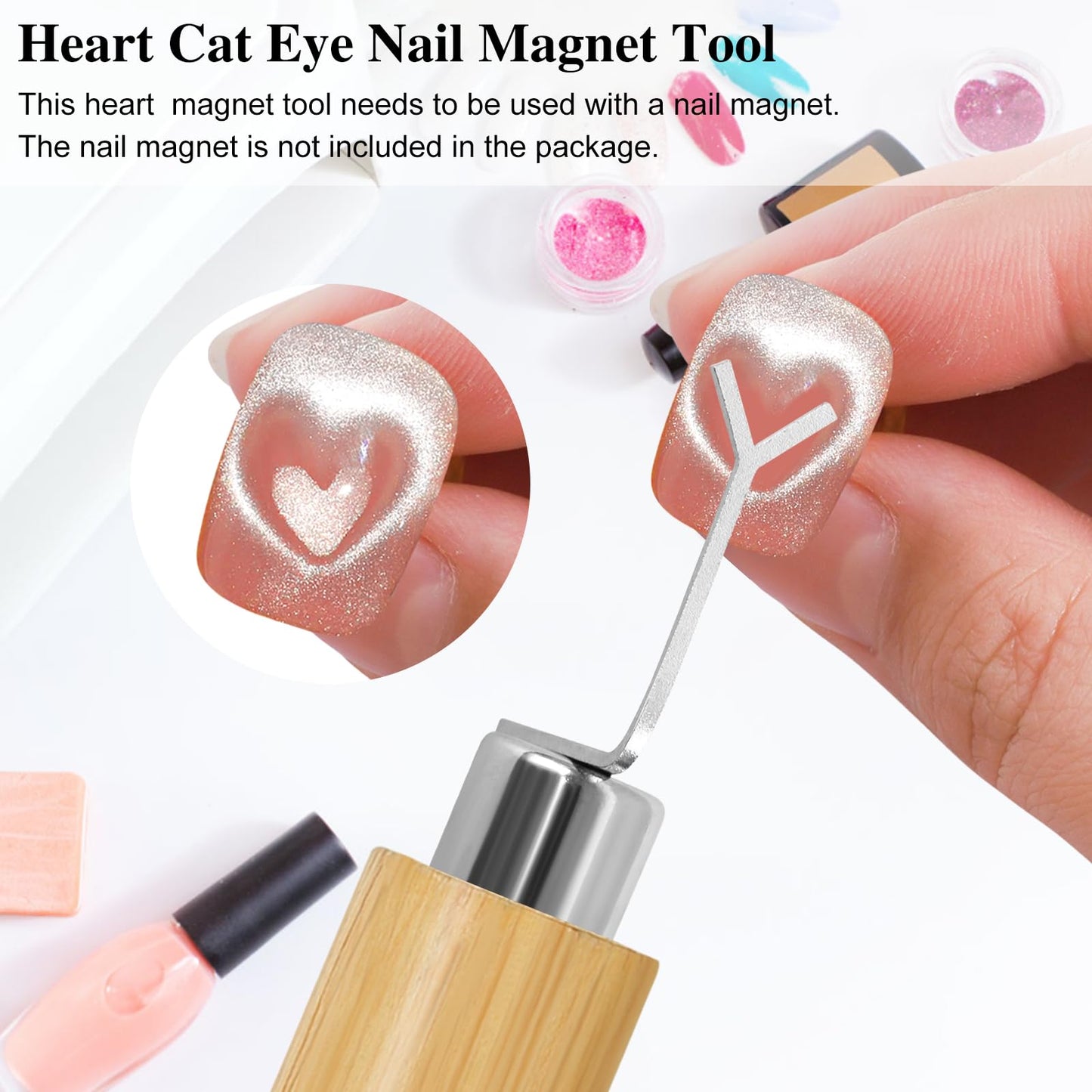 vnjaoi 9 Pieces Cat Eye Nail Magnet for Nails Magnetic Gel Polish Cat Eye Nail Polish Magnet Stick Nails Design Tools for DIY Home, Salon, Studio