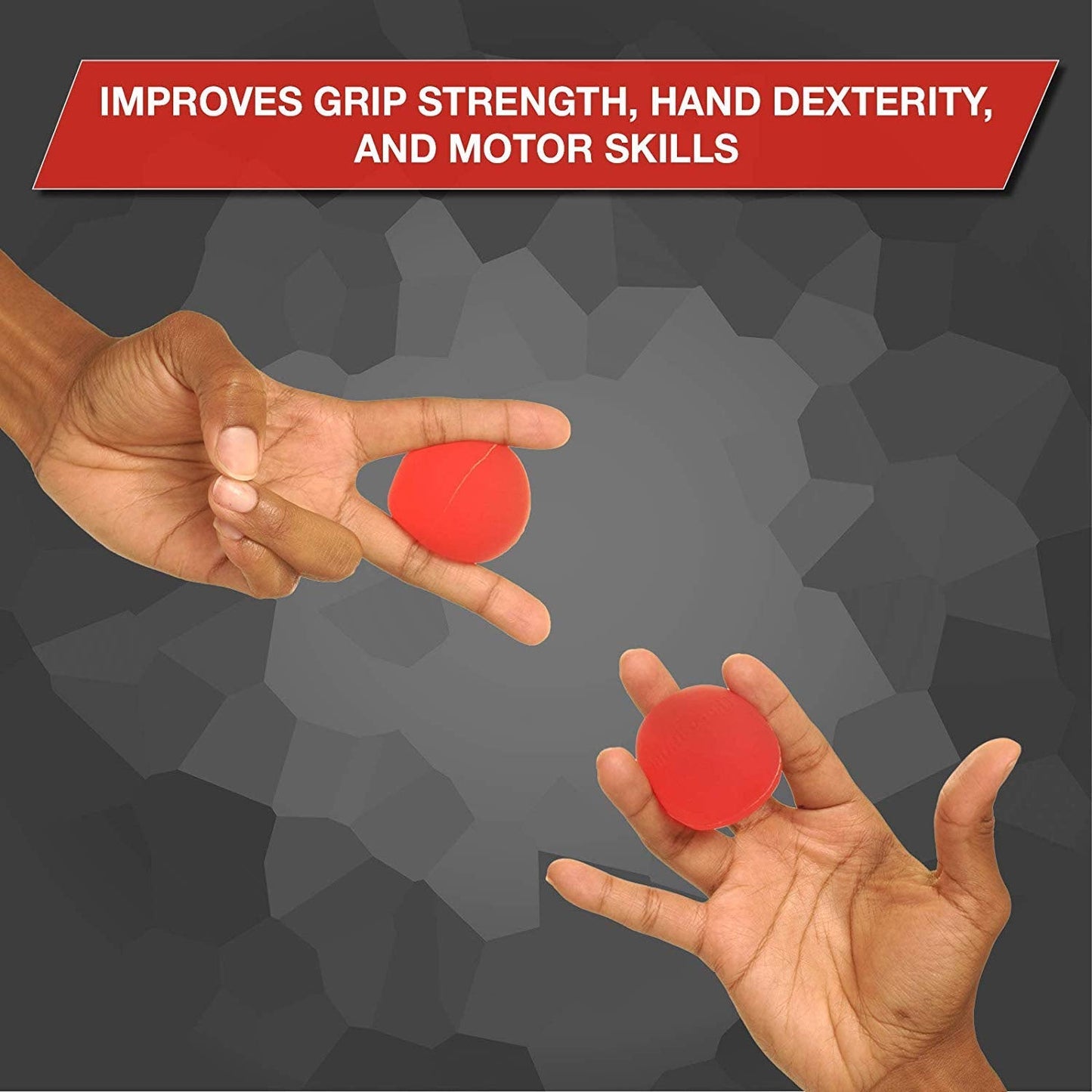 THERABAND Hand Exerciser, Ball For Hand, Wrist, Finger, Forearm, Grip Strengthening & Therapy, Squeeze Ball to Increase Hand Flexibility & Relieve Joint Pain, Red, Soft, Beginner