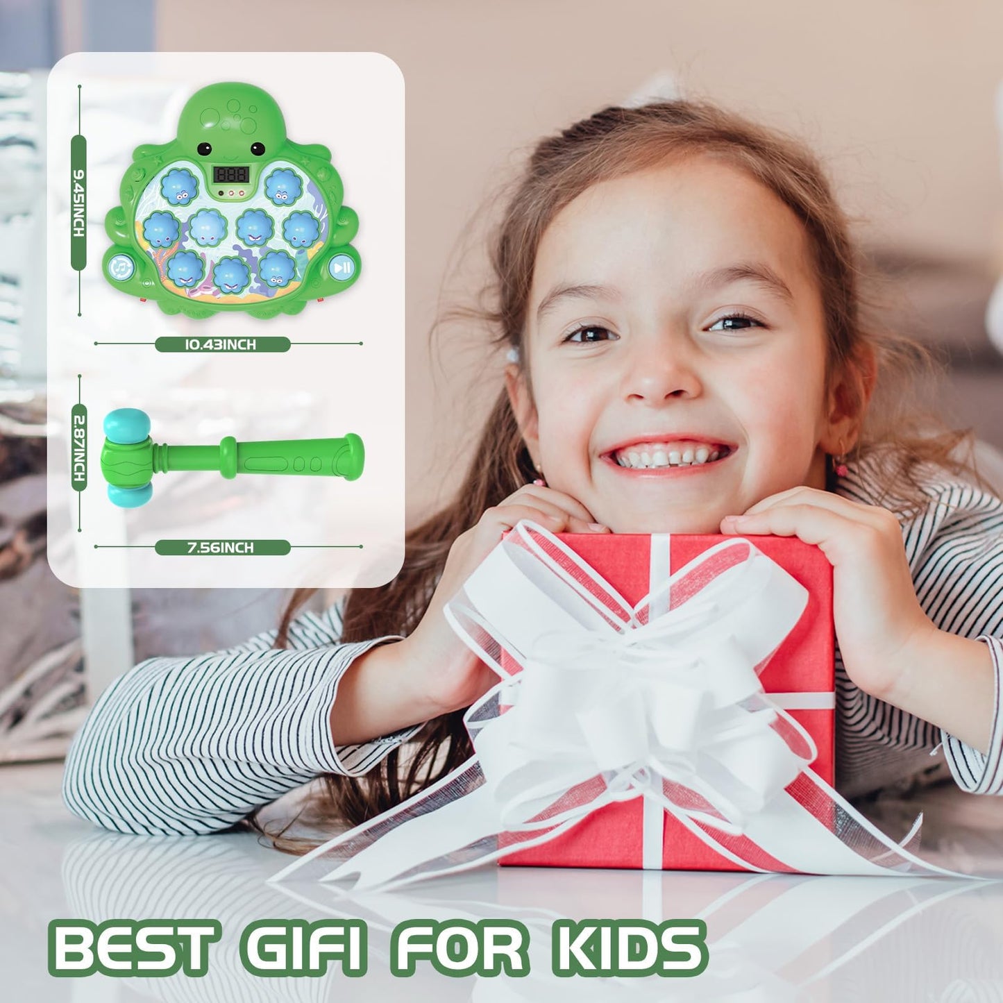 JOYBLI Octopus Vitality Strike Game, Educational Musical Whack-A-Mole Toy with 2 Game Modes, Digital Score Display, Toddler Early Developmental Learning Toy, Fun Birthday Gift for Kids Age 2+