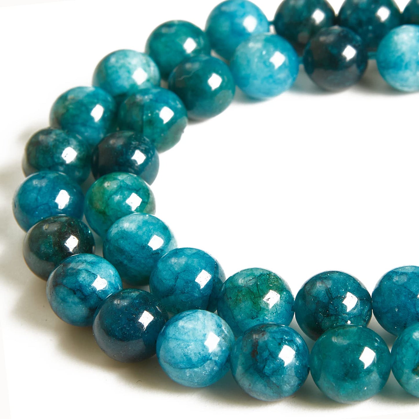 35pcs 10mm Natural Apatite Beads Gemstone Beads Round Loose Beads for Jewelry Making