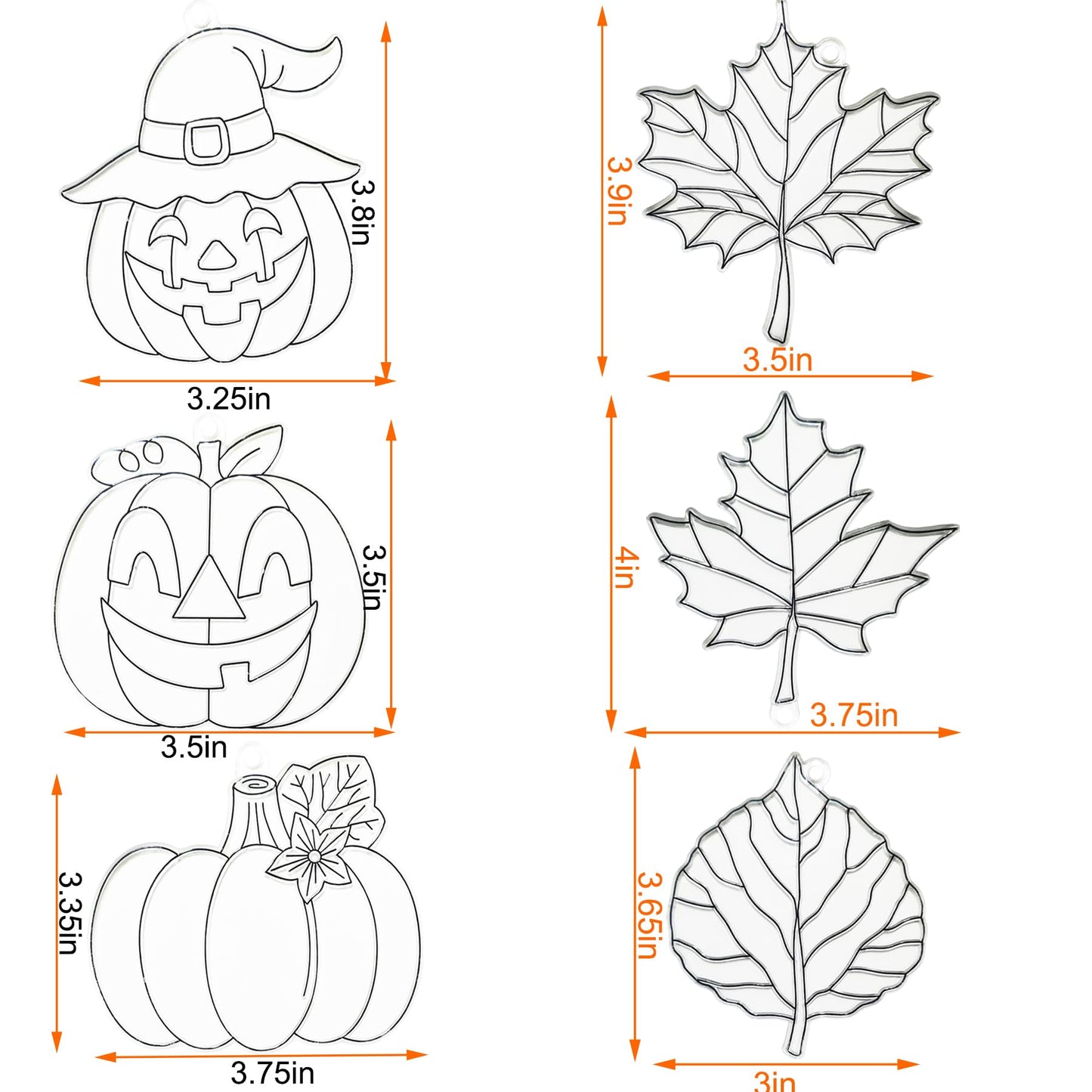 Ayhuhra 30 Sets Fall Leaf Pumpkin Suncatchers Craft Kits DIY Window Suncatchers Fall Pumpkin Arts and Crafts Activities Halloween Sun Catchers for Seniors Autumn Halloween Art Project