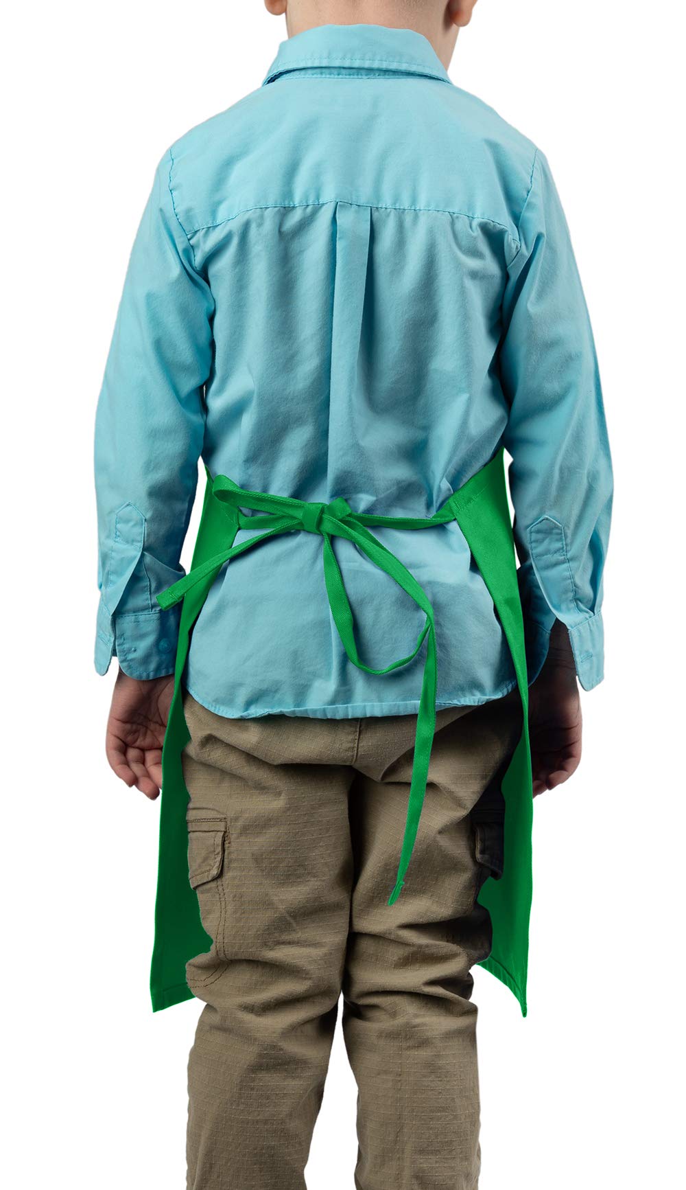 KNG Kids Cooking Apron for Girls and Boys Medium, Kelly Green, 6 Pack