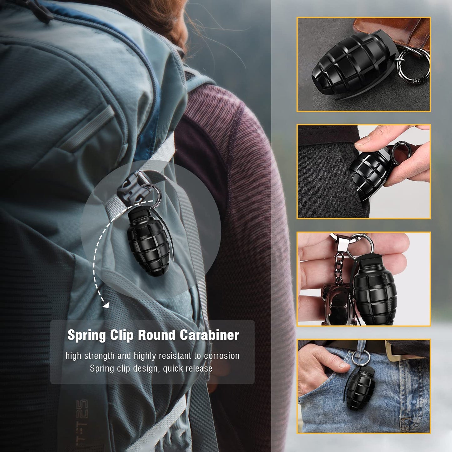 EDC Waterproof Container Pill Case/Holder/Cash Stash Keychain Fob with Key Ring, Emergency Accessory Organizer Bottle Matches Dry Box, Cool Gadget Gifts for Men Outdoor Survival Camping Travel