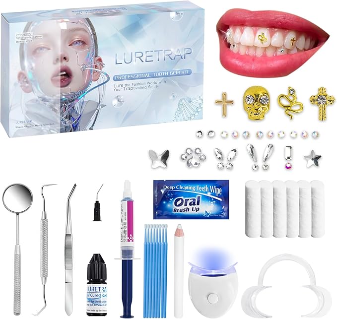 Y2K Aesthetic Tooth Gem Kit | 30 Premium Crystal Pieces | Insta-Worthy Sparkle Collection | Slay-Worthy Fashion Accessories | Luxe Tooth Candy Starter Set