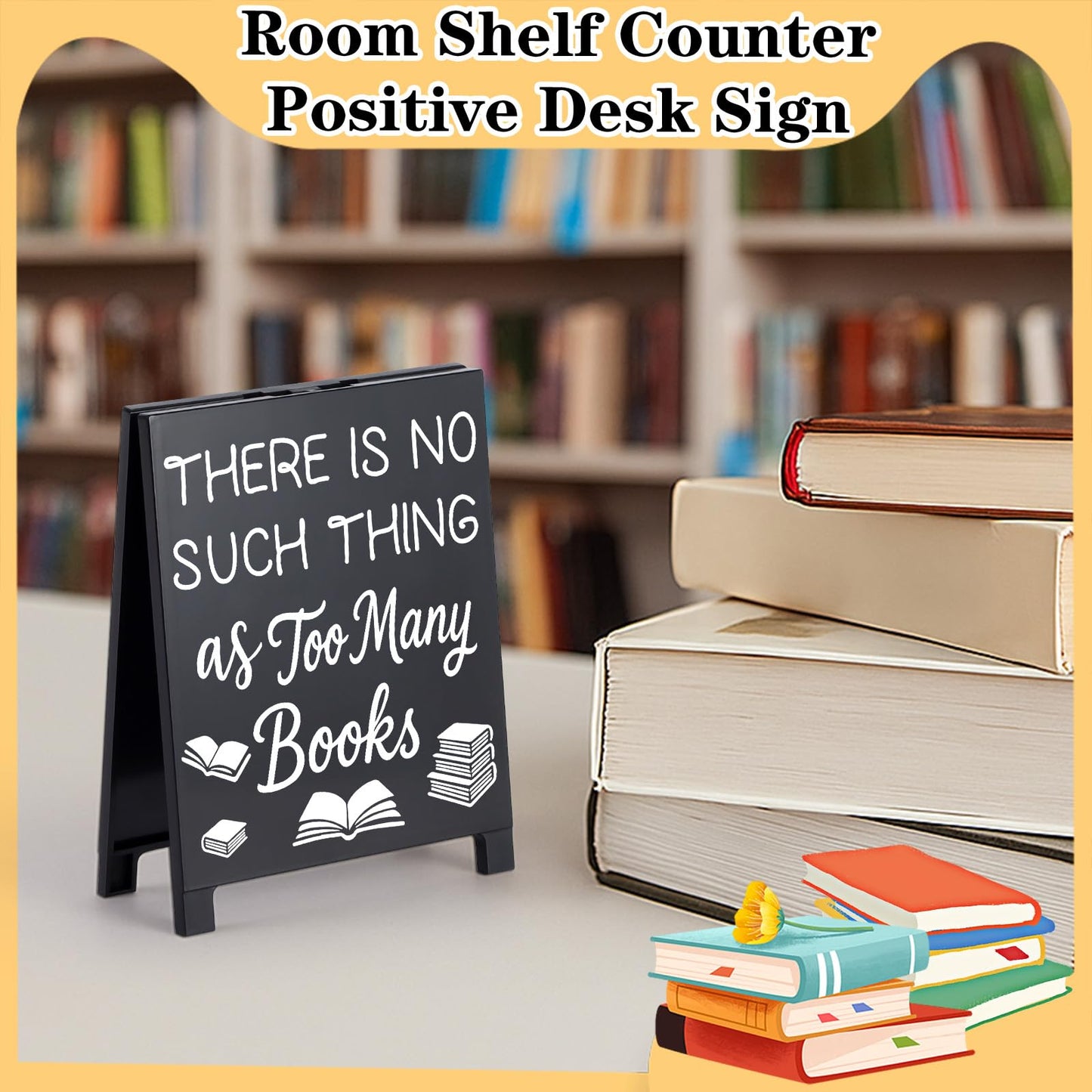 Bookish Desktop Sign Bookstore Desk Decor Home Office Library Accent Tabletop Decoration Accessories Funny Supplies Essentials for Reading Nooks Clubs Gift for Book Lovers
