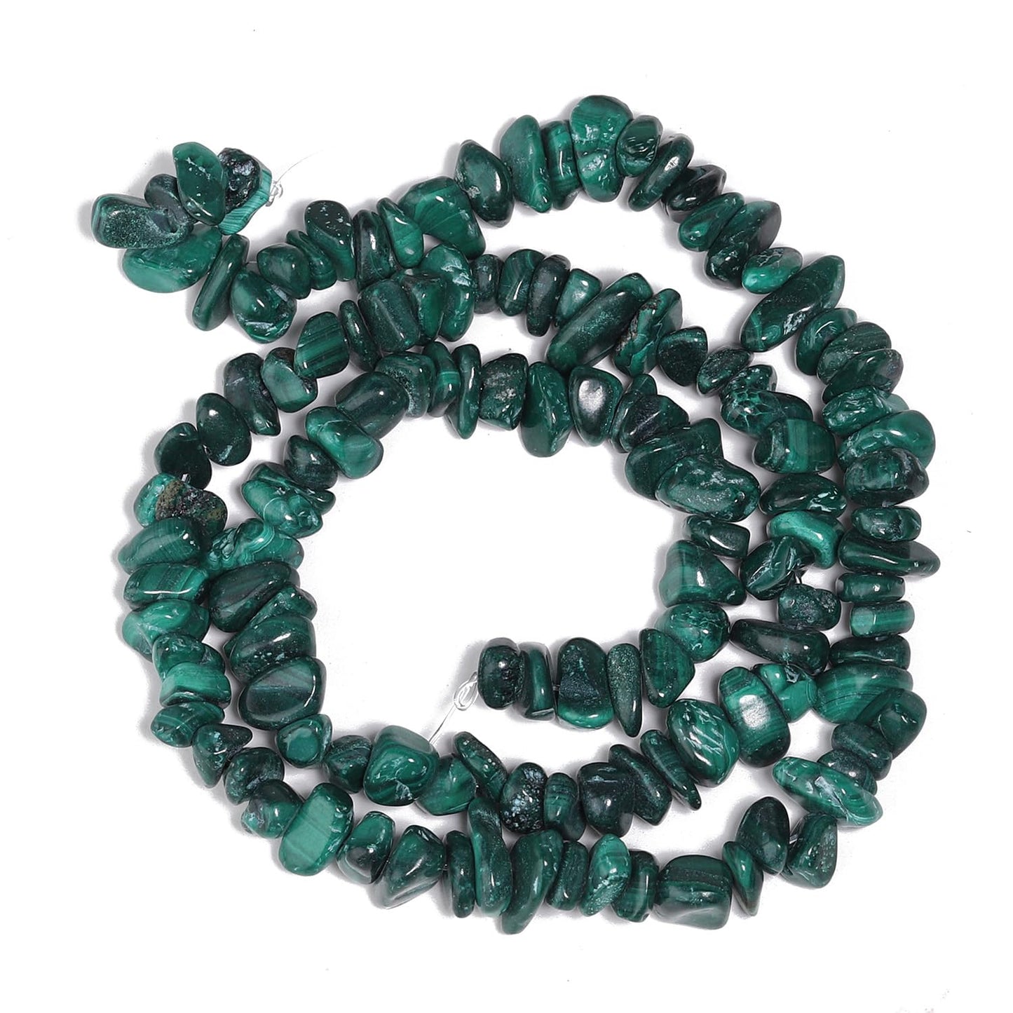 NITOPUPU 30in Malachite Natural Chip Stone Beads 5-8mm About 230pcs, Irregular Drilled Dark Green Bead for Bracelets Jewelry Making Supplies for Adults, DIY Crafts.