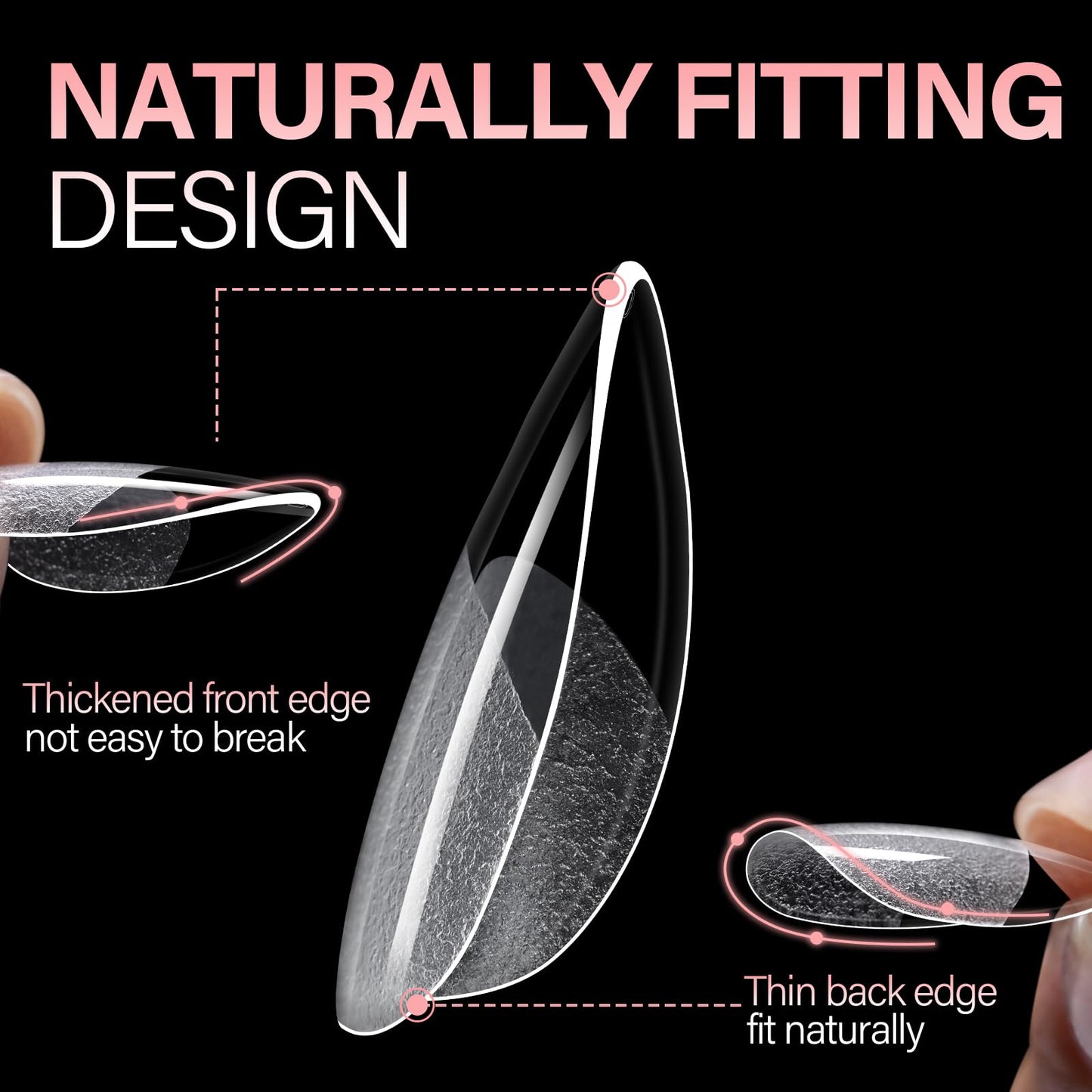 AILLSA Short Almond Nail Tips - 15 Sizes 240pcs Half Matte False Nail Tips Pre-shaped Short Nails Tips, Full Cover Clear Press on Gelly Tips for Home Salon Daily Nail Art with Storage Box