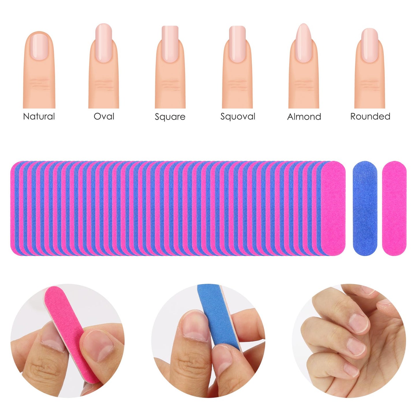 277Pcs Toe Separators Set- Nail Spa Party Tools, Mini Nail Files Buffers Block, Orange Nail Sticks Pedicure Wood Cuticle Pushers