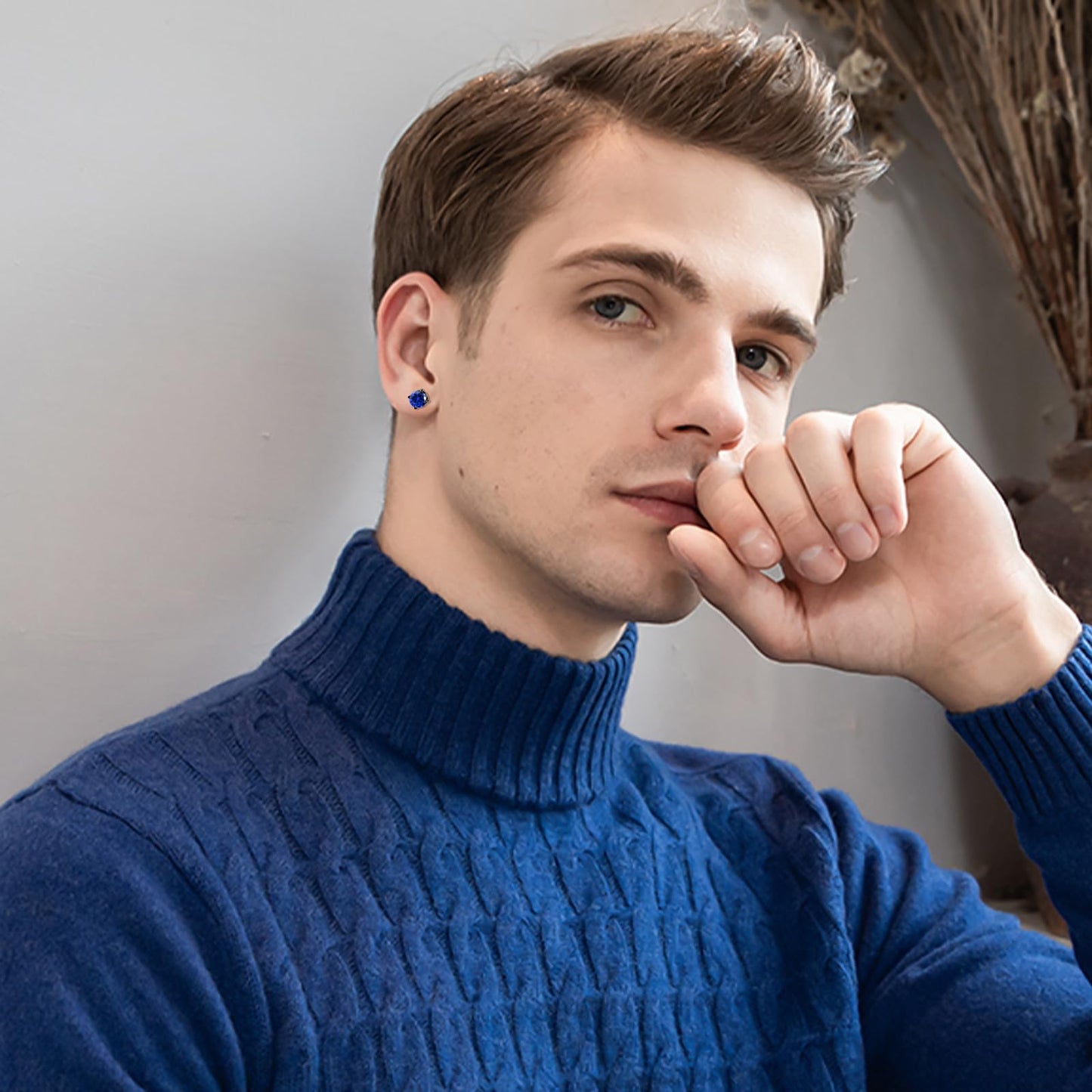 NEWITIN 6 Pairs Stainless Steel Magnetic Stud Earrings for Men Clip on Earring Magnetic Earring Unisex Non Piercing CZ Magnet Studs Diamond Earrings for Women Men