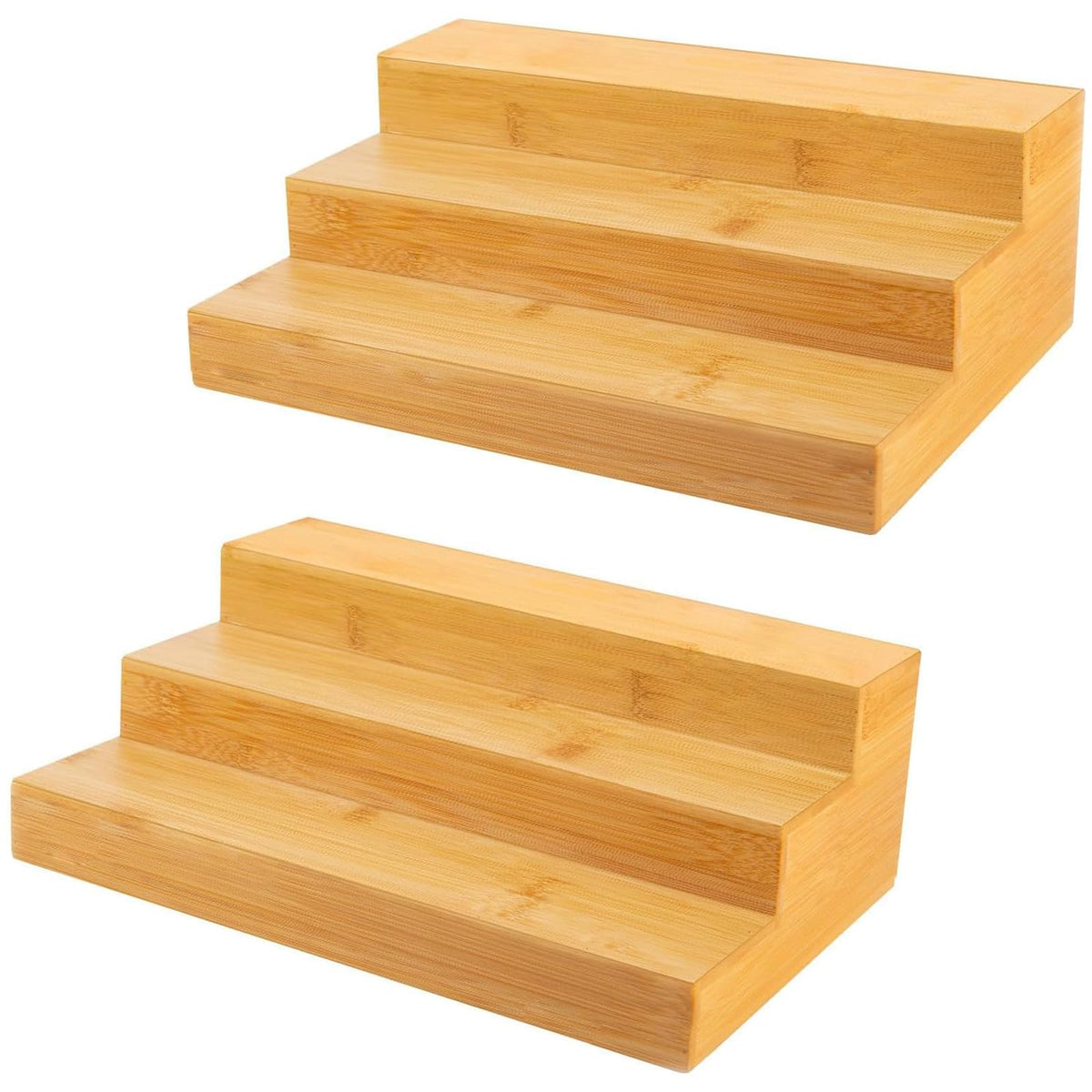 2 Pack Bamboo Spice Rack Organizer for Kitchen Counter (2 Count)