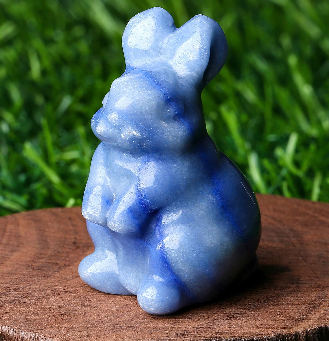 DUQGUHO Black Obsidian Bunny Decor Crystals Rabbit Statue Pocket Polished Natural Gemstone Crystals Figurines for Easter Decoration Office Room Desk Decor 1.5’’ Gifts for Women 1PC