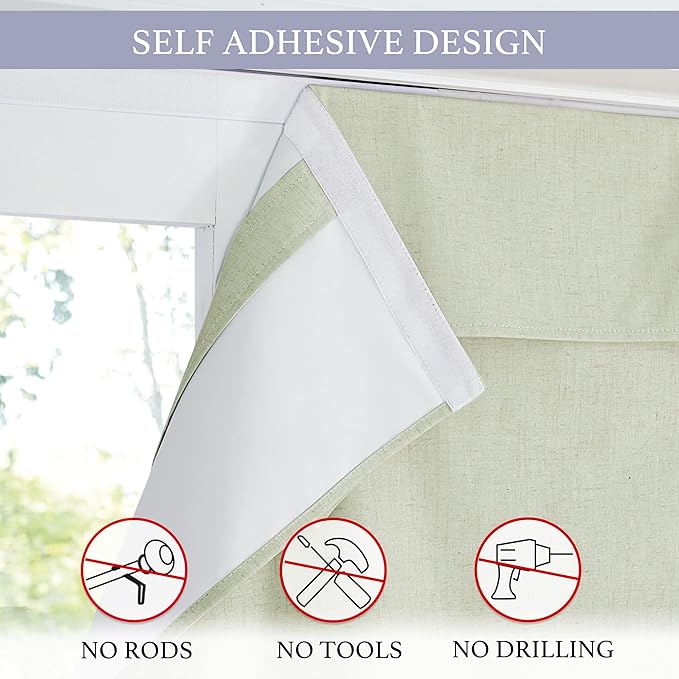 RYB HOME Classroom Door Window Cover, 100% Blackout Shades for Classroom Windows and Doors Cover Lockdown Shades Blocks Views, W 8 x L 36 inch, Light Sage, 1 Panel