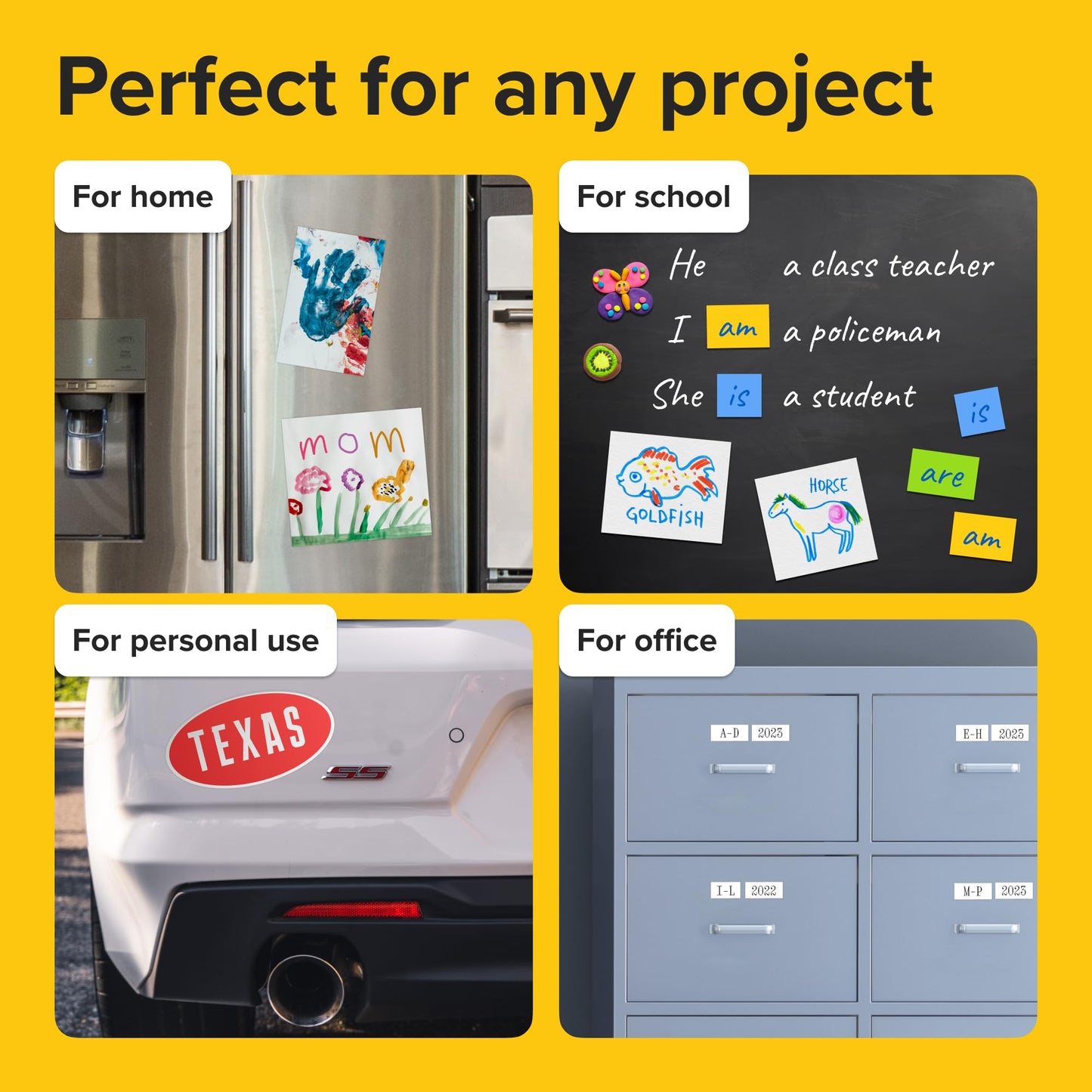 Strong Self-Stick Adhesive Magnetic Sheets 10 Pcs (8x10/20x25cm) – Magnetic Paper for Photo, Magnet Stickers, Labels, Science Education Magnets, Teacher Must Have, Whiteboards, Office