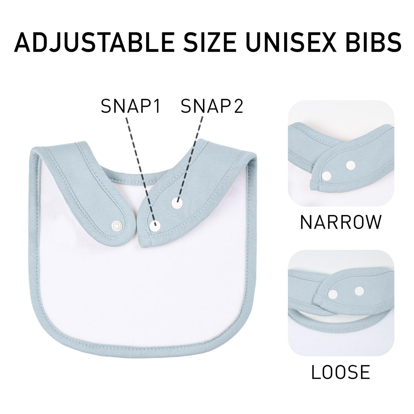 10 Pack Cotton Snap Bibs for Baby Boy Girl, Super Soft Drool Bibs for Teething and Feeding
