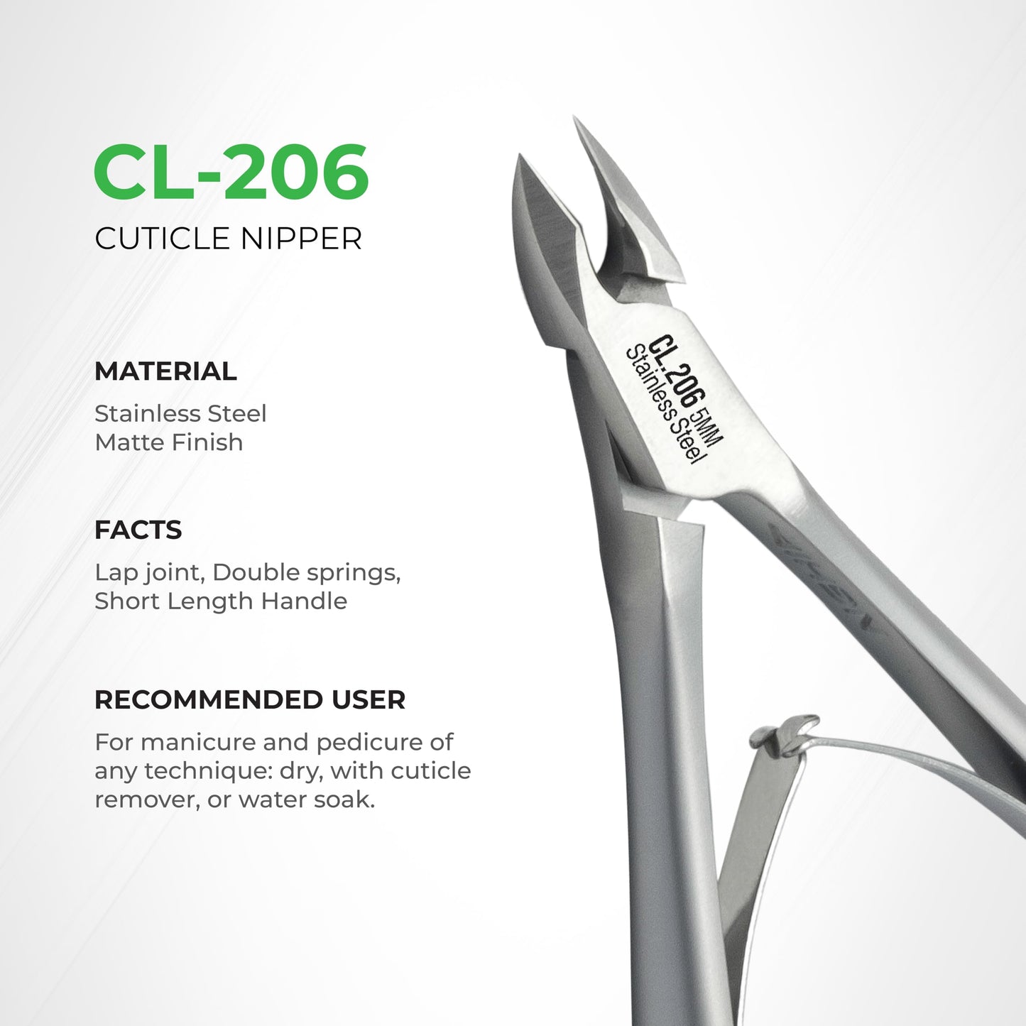 NGHIA Professional Cuticle Nipper CL-206 | Stainless Steel (5MM) | Salon Quality & Surgical Grade | Precision Cuticle Trimmer