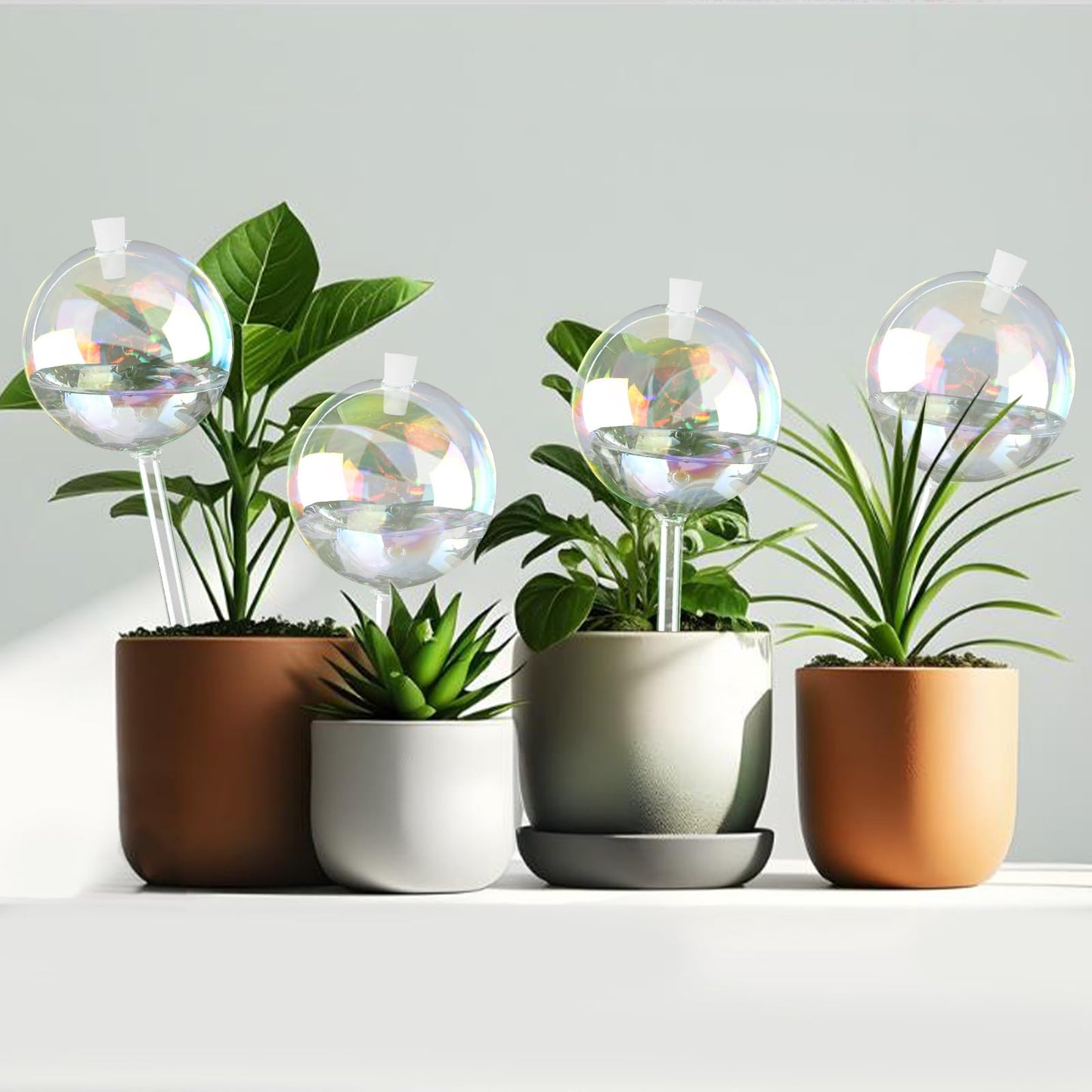13 oz Up to 2 Weeks Large Self-Watering Plant Watering Globes, Self Watering Planter Insert, Glass Bulbs for Indoor & Outdoor Plants - Automatic Watering While Away or Vacation (Large 2-Pack)
