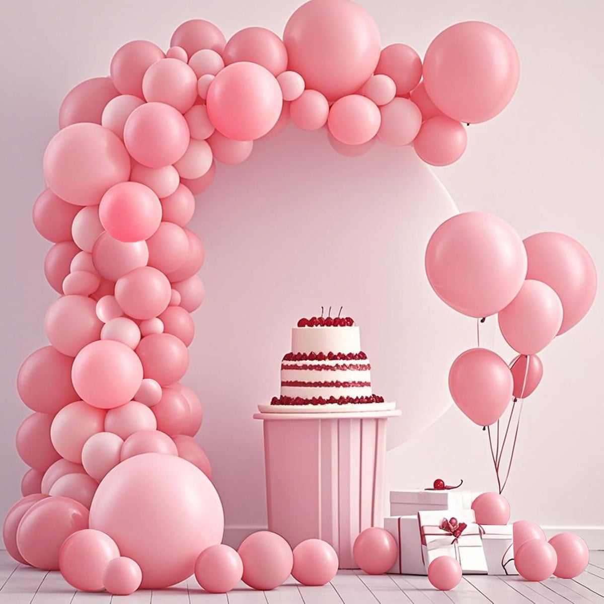 Pastel Pink Balloon,145pcs Latex Pale Pink Balloons Arch Kit Different Sizes 18 12 10 5 Inch,Macaron Pink Balloon Garland Arch for Women Girl Baby Shower Mothers Day Birthday Party Decoration