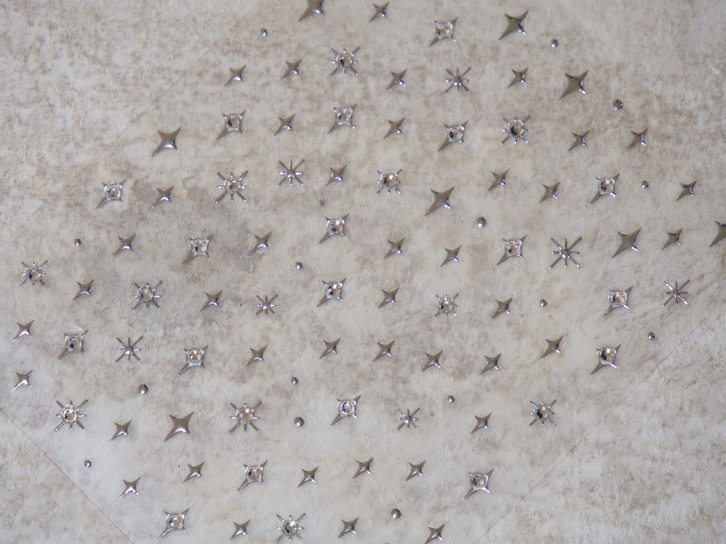 Gilding Silver Halo Crystals Stars Nail Stickers/Twinkle, Winkle, Little Star Peel Off Sticker/Rhinestone Decals 4-Pointed Star Nails (2 Sheets)