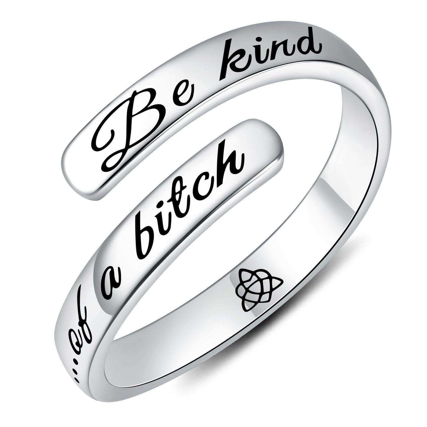 S925 Sterling Silver Inspirational Jewelry Rings Adjustable Ring Personality Encouragement Gift for Teens Women
