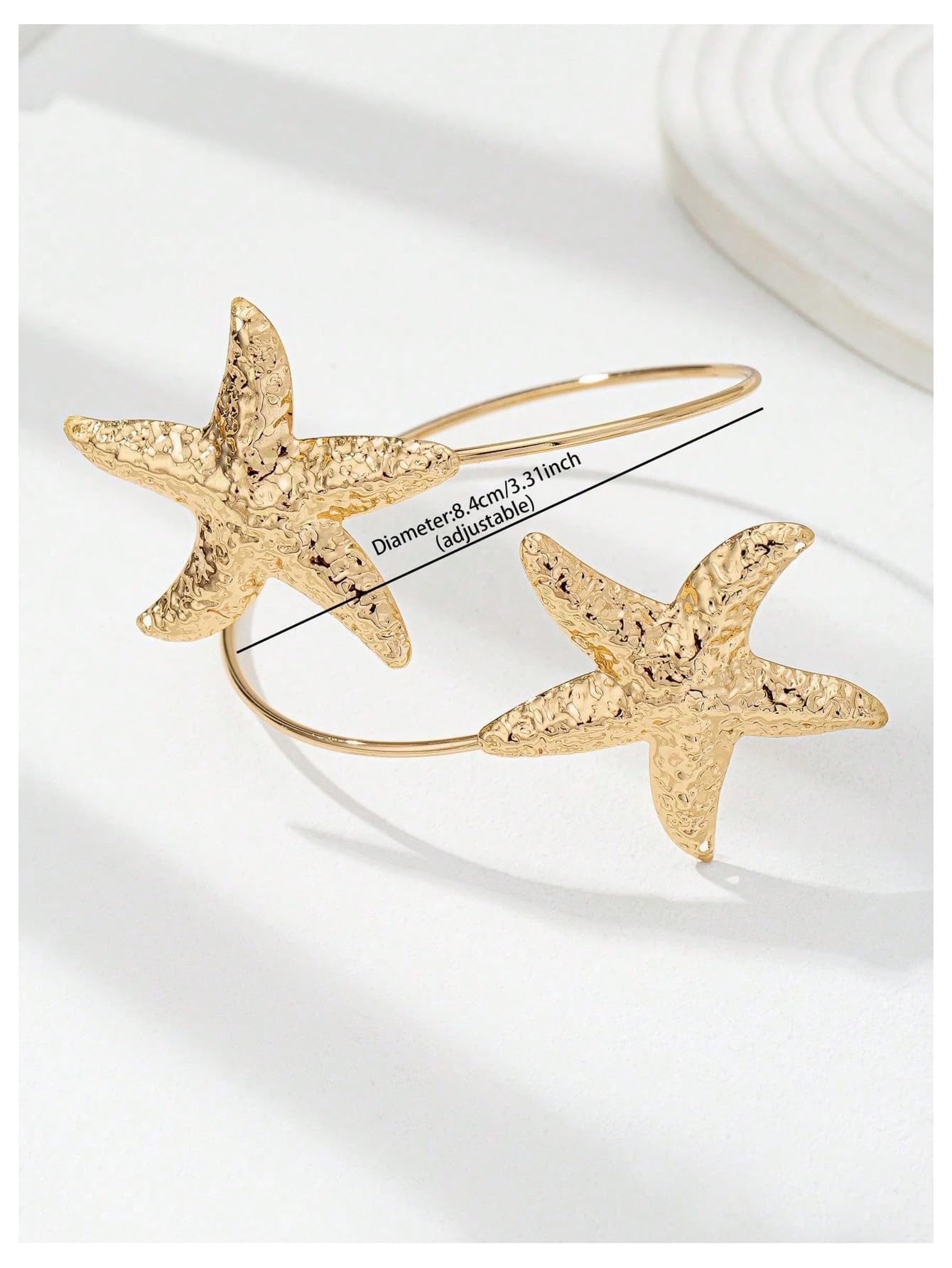 MakeMeChic Beach Gold Arm Cuff Jewelry for Women Bangle Band Armlet Flower Upper Arm Cuff Bracelet Summer Beach Essentials Gold Starfish C One-Size