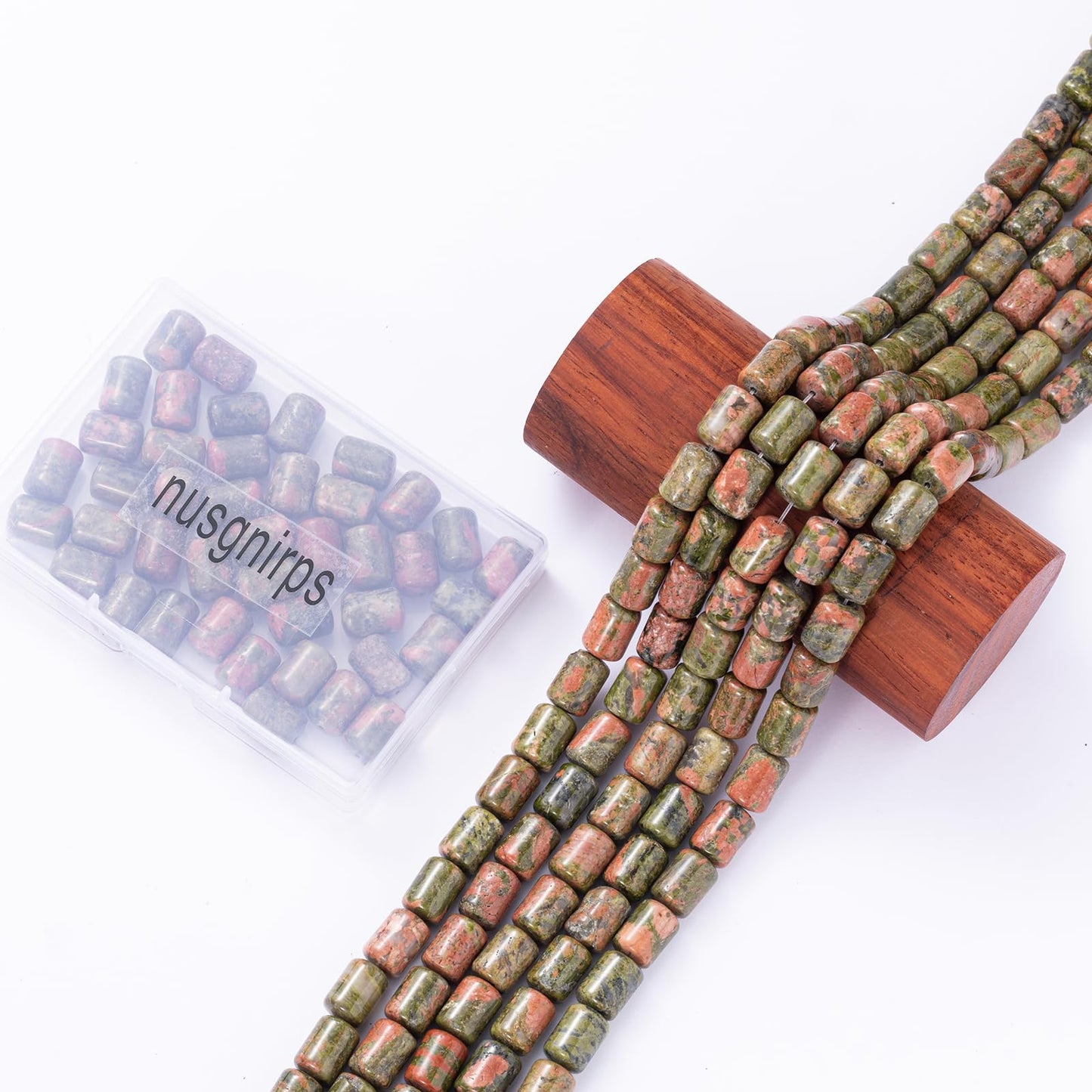 Natural Unakite Cylinder Tube Beads 10x14mm 38cm/str Loose Semi Gemstone Stone Beads for Making Bracelets Necklace