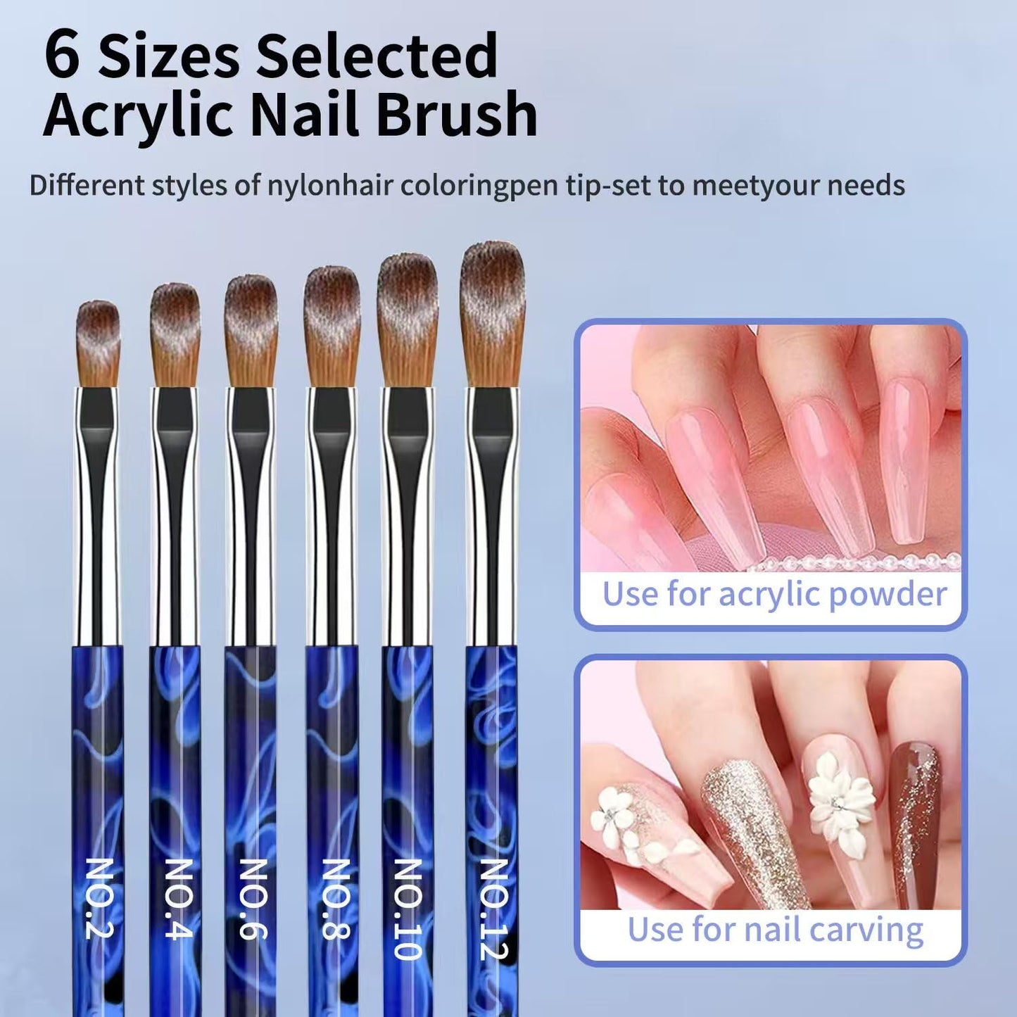 19Pcs Navy Blue Nail Art Brush Set, Nail Brushes Kit with Acrylic Nail Brush, Gel Polish Brushes, Dotting Tools, Nail Dust Brush, Manicure Tool for Acrylic Powder Application, Sculpting & Cleaning