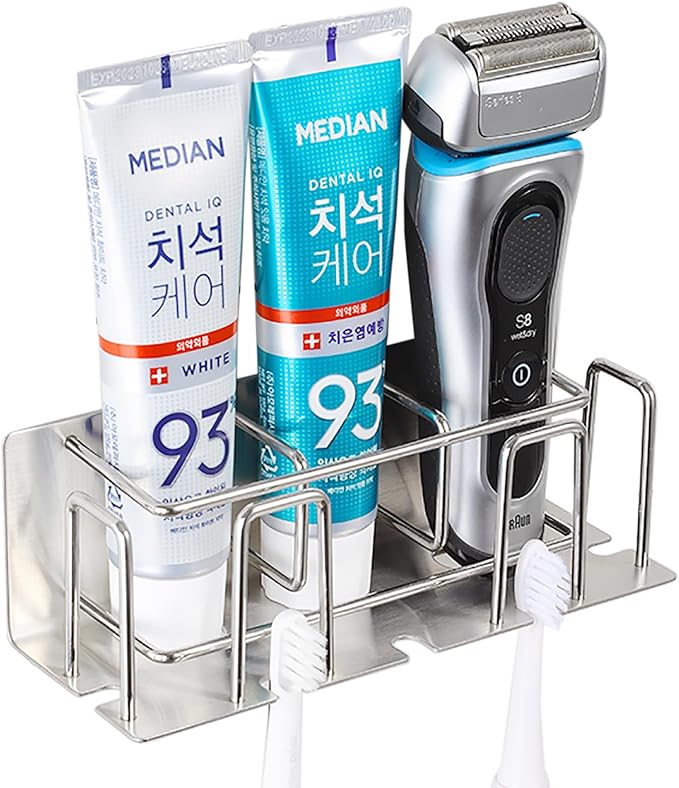 HANZE Toothbrush and Toothpaste Holder Wall Mounted – Space-Saving Bathroom Organizer