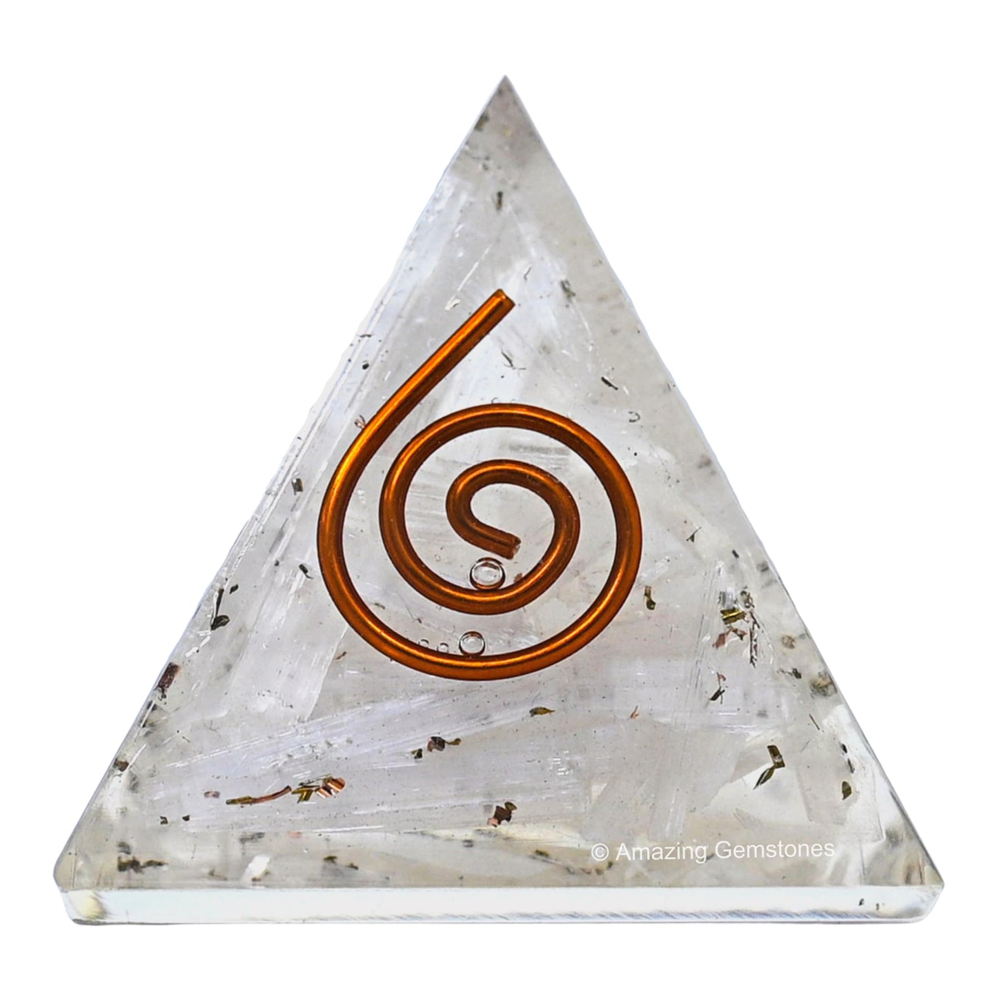 Amazing Gemstone Selenite Orgone Pyramid - 30mm Small Orgonite Pyramids with Crystals and Healing Stones - Authentic Organite Gifts