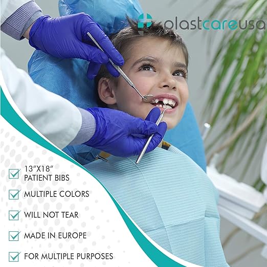 Disposable Dental Bibs 13"x18" - 3 Ply Waterproof Tattoo Bib Sheet for Patients - Dentist or Medical Tray Cover and Nail Table Cover Supplies, Gray