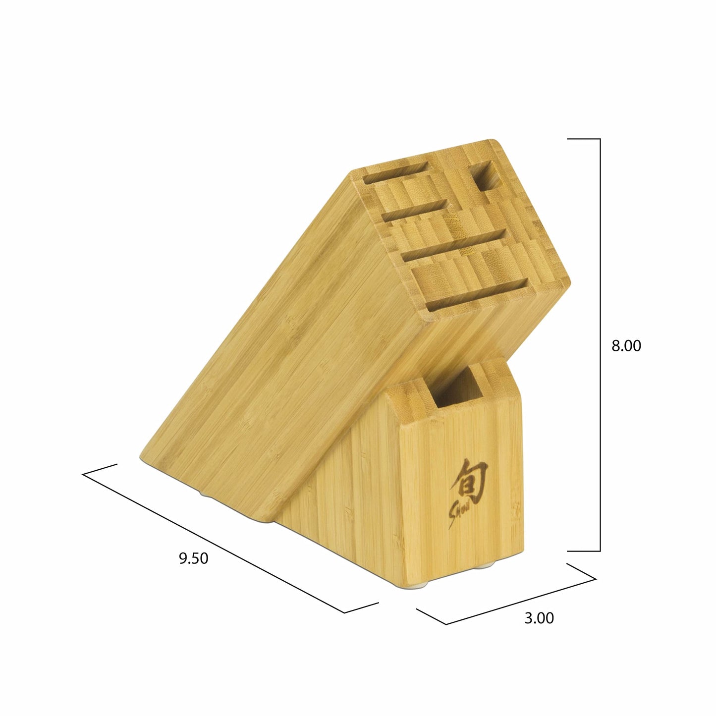 Shun Slimline Knife Block, 6 Slot Knife Holder, Made from Genuine Bamboo, Kitchen Storage for Professional and Home Chefs