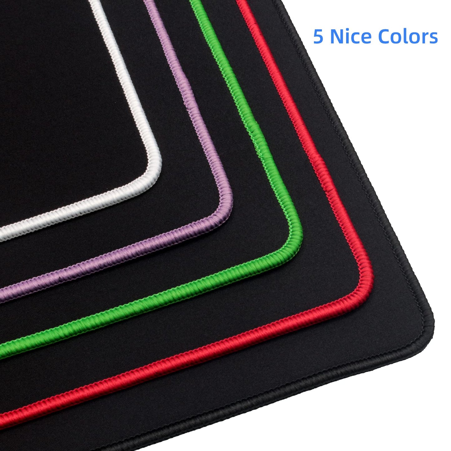Wolaile Gaming Computer Mouse Pad with Black Stitched Edge,18x14 inches
