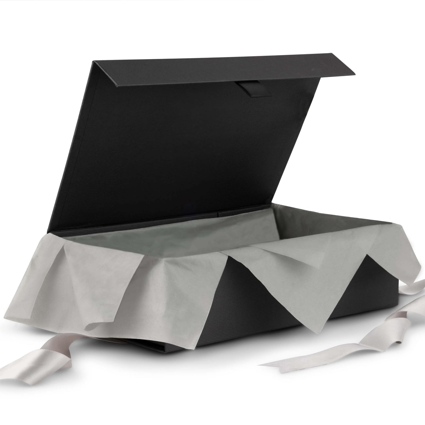Purple Q Crafts Premium Black Gift Box with Magnetic Closure 5 PACK - 10x7x3 inches - Includes Ribbon and Gift Card - Elegant Presentation Box for All Occasions