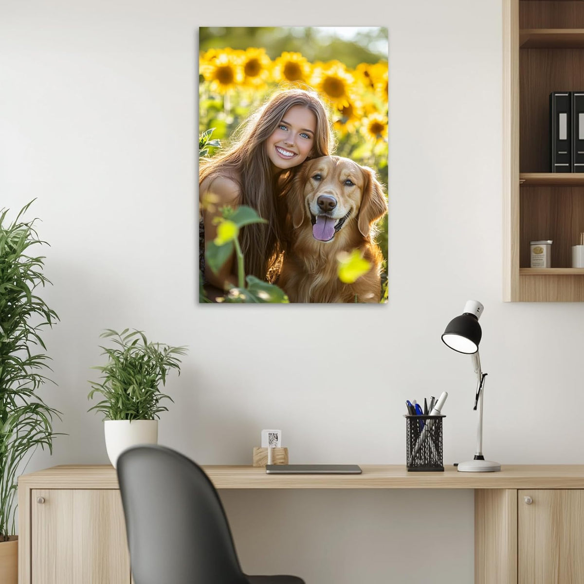 Personalized Photo Canvas Print Wall Art Custom Canvas Prints with Your Photo Customized Canvas Picture Frame Gifts for Pet Baby Family Mom Dad Men Women Couple Boyfriend Girlfriend