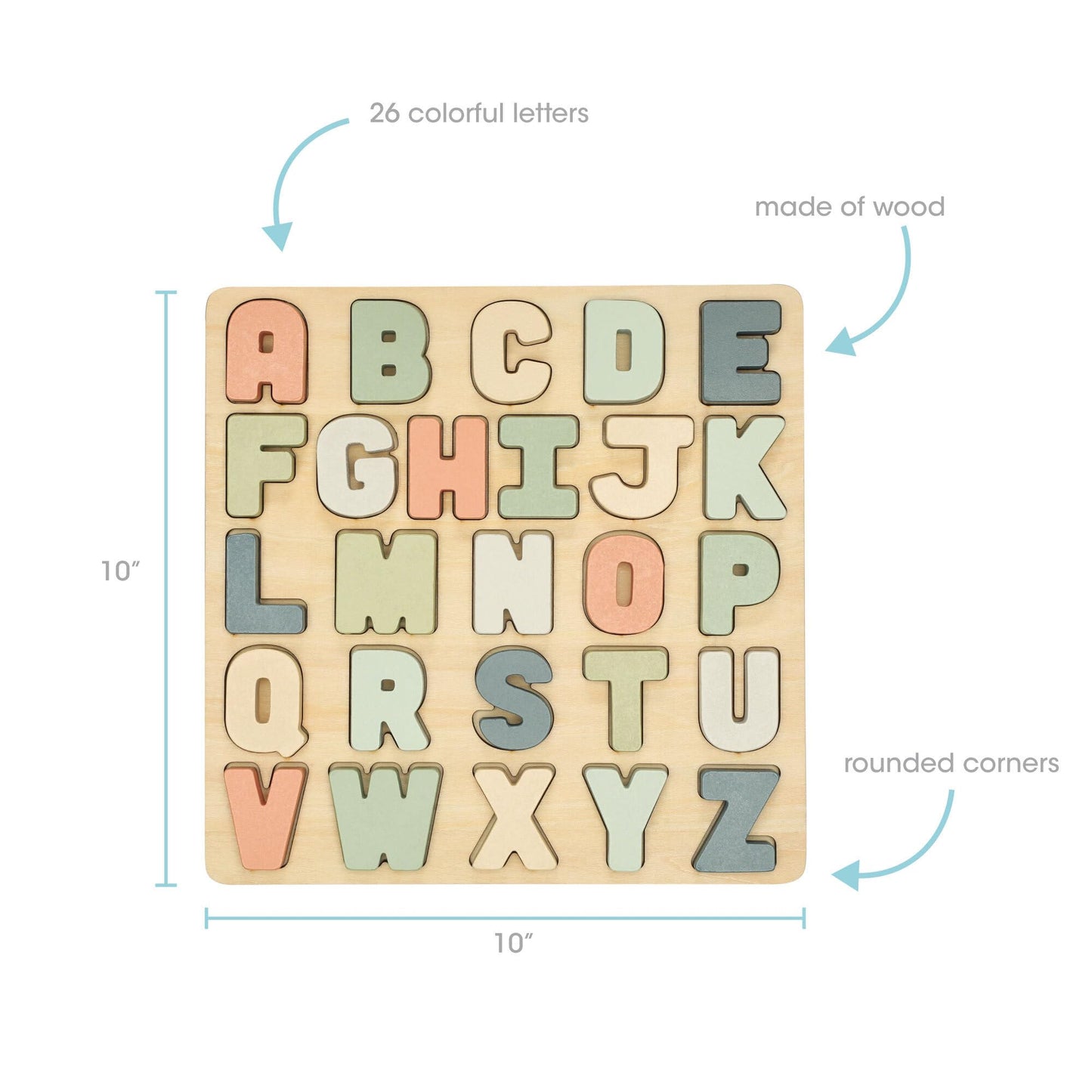 Pearhead Wooden Alphabet Puzzle, ABC Learning Toy for Toddlers, Montessori Educational Puzzle Board