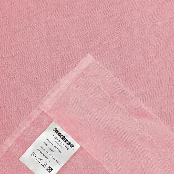 SpaceDresser Sheer Voile Window Treatment Rod Pocket Curtain Panels for Kitchen Bedroom Living Room Drapes Sunlight Filtering Privacy Semi Home Decor Assorted Colors Sizes (Blush, 52 W x 54 L)