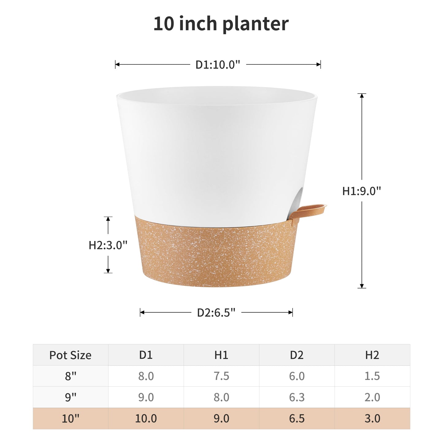 FaithLand 2 Tier Plant Stand and 2-Pack 10 Inch Self Watering Pots Bundle