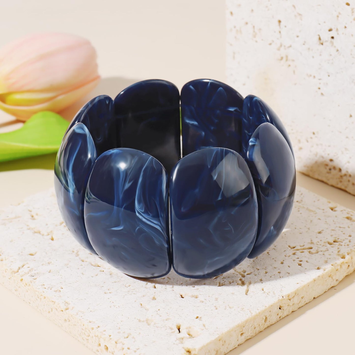 Coiris Chunky Bracelets for Women Acrylic Bangle Resin Bracelets Colorful Thick Jewelry