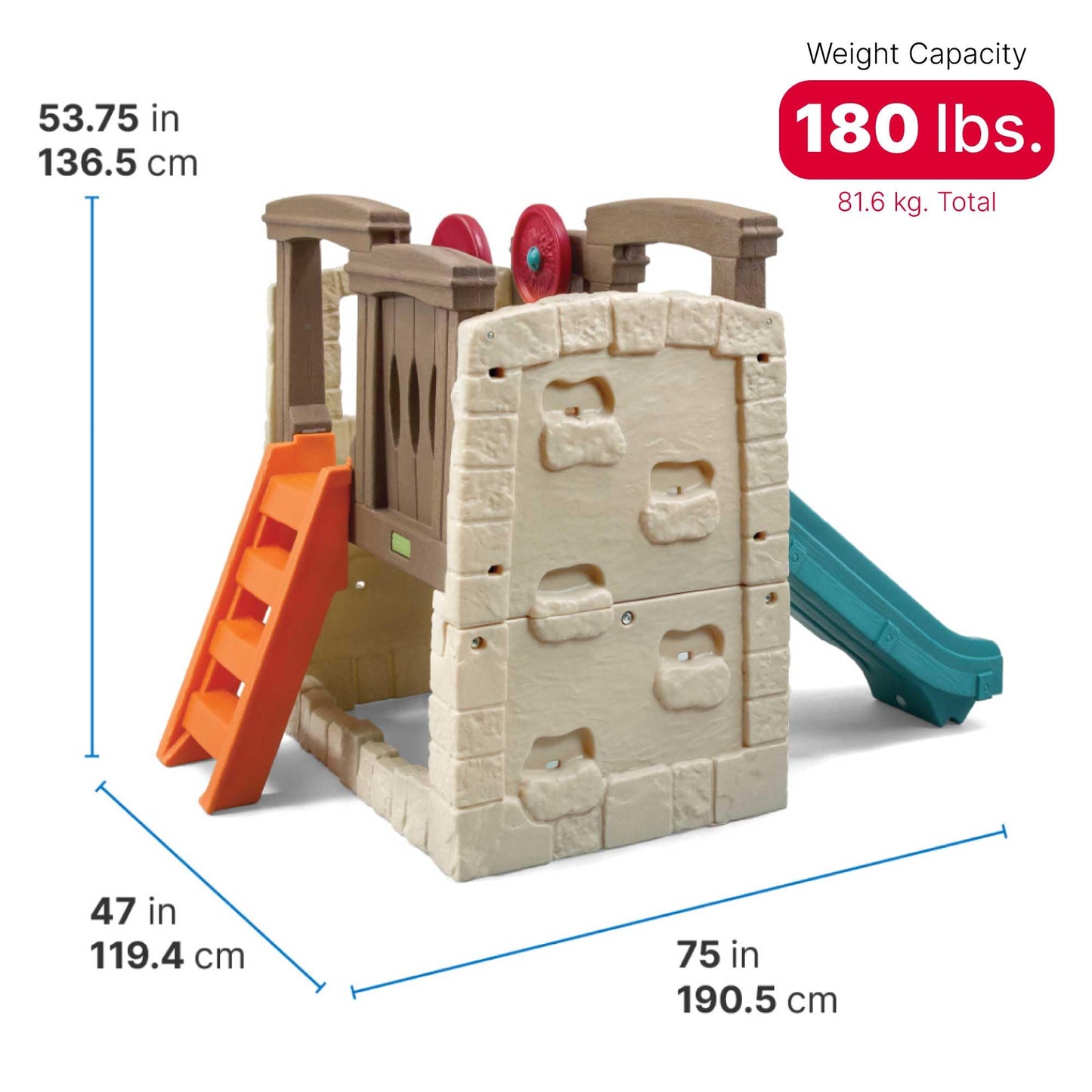 Step2 Woodland Climber II Kids Playset, Ages 2 –6 Years Old, Toddler Slide and Climbing Wall, Outdoor Playground for Backyard, Sturdy Plastic Frame, Easy Set Up