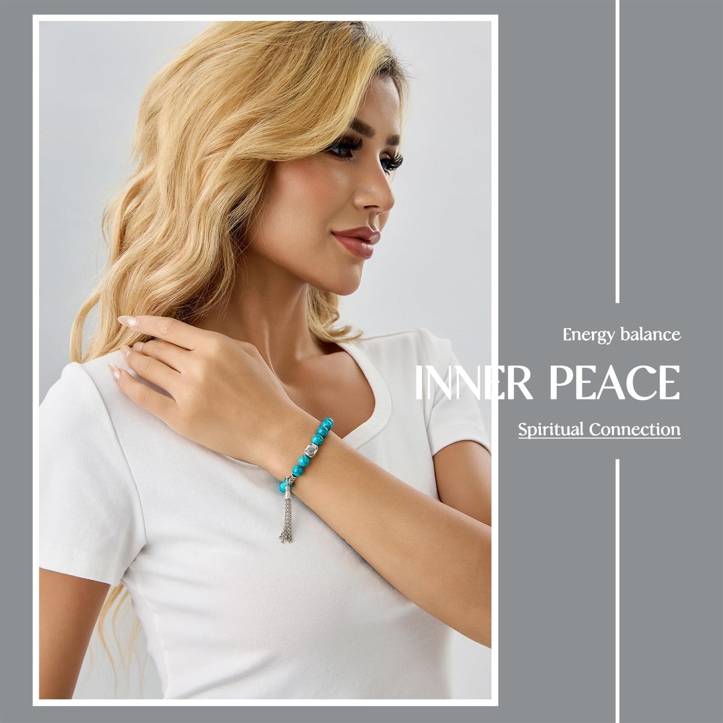 BaronCara Turquoise Healing Crystal Bracelet - Chakra Blessing & Protection Jewelry for Women