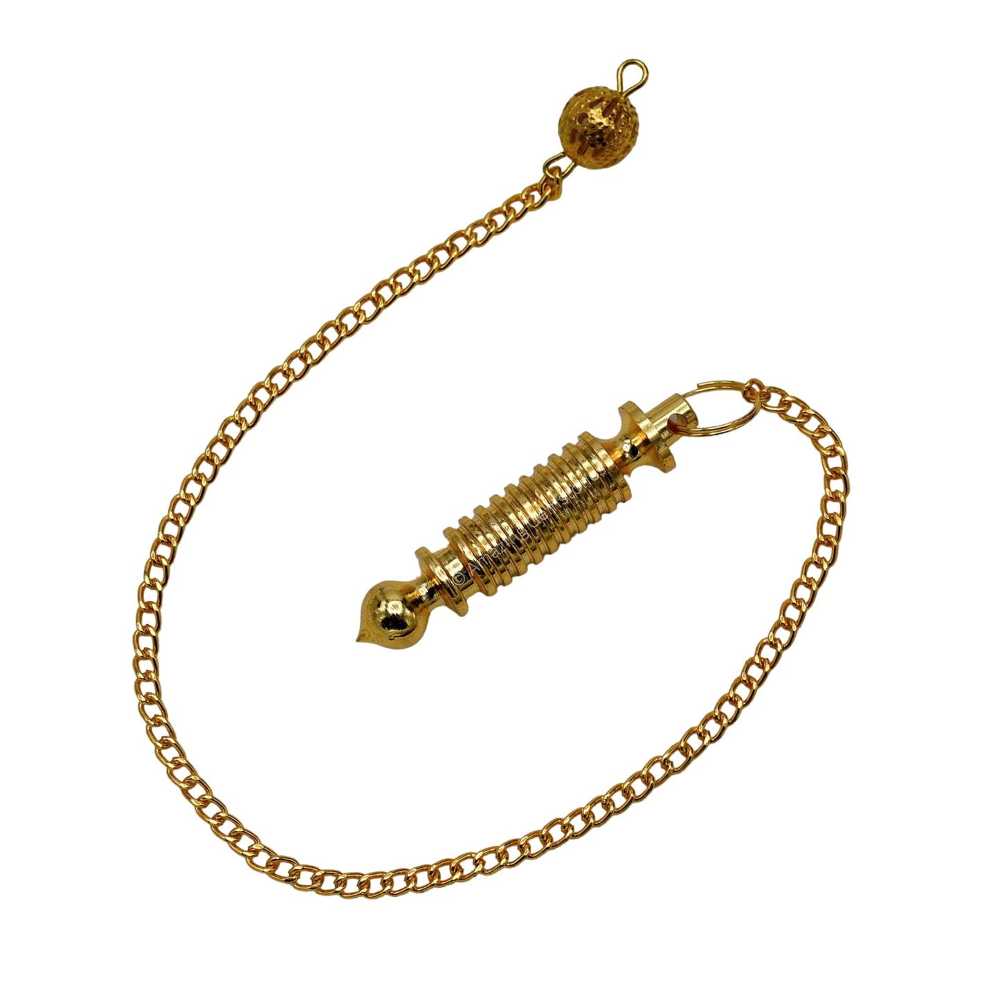 Amazing Gemstone Healing Metal Pendulums for Divination, Gold 10 Ring Double ISIS Steel Copper Pendulum High Energy Pendulo de Bronce Pendulos de Mesa MP35
