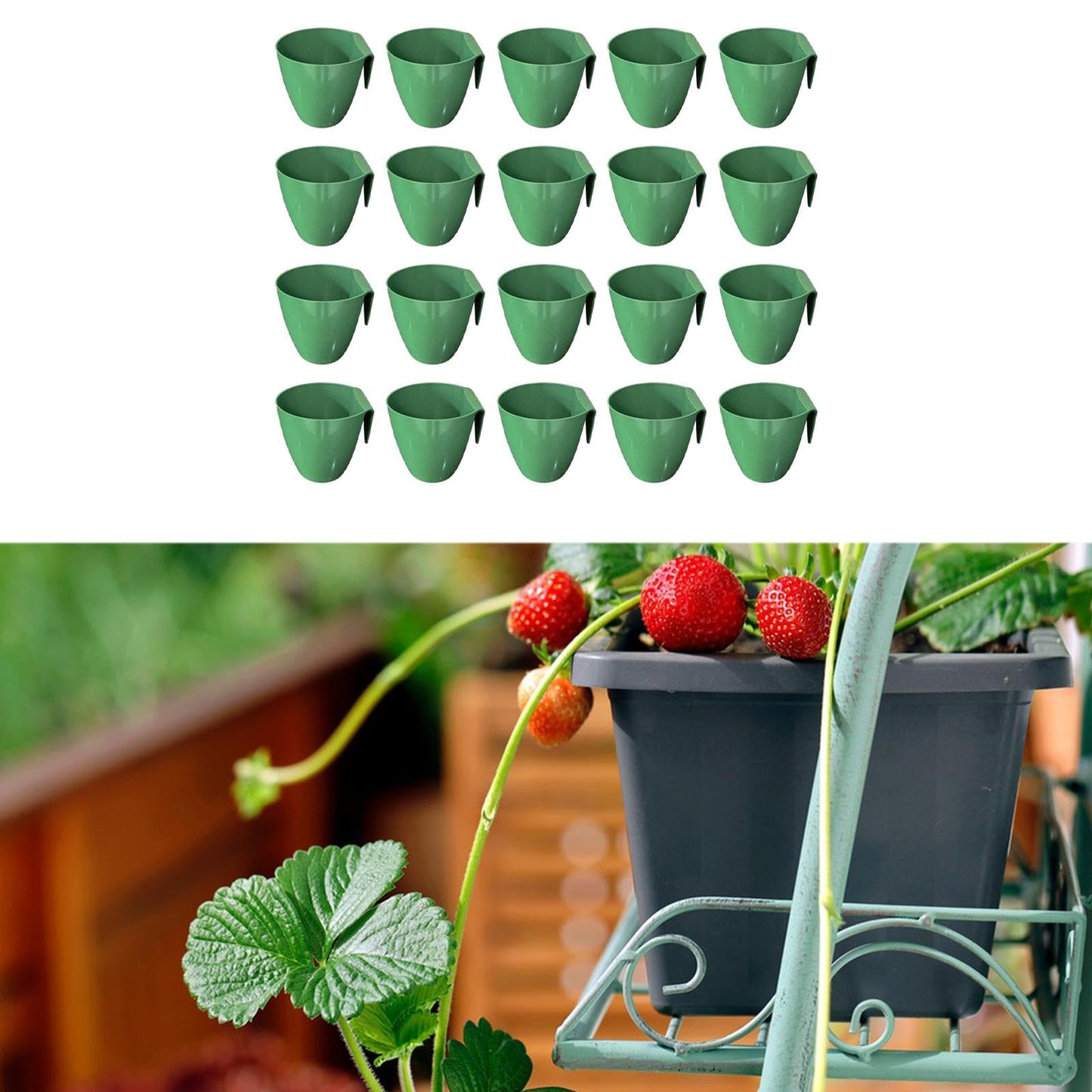 FashionCha 20 Pieces Plant Propagation Cup Strawberry Roots Nursery Pot Bare Root Strawberry Plants Cultivation Tools Fast Transplanting Stem, Size L