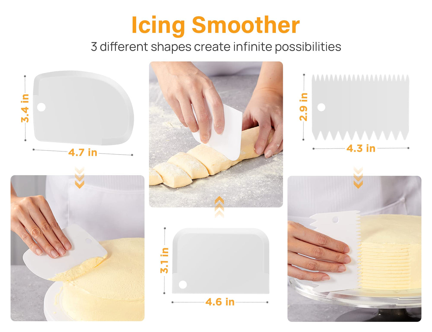 Kootek 22pcs Cake Decorating Supplies Kit, Baking Tools with 12" Aluminium Cake Turntable Rotating Cake Stand, Piping Bags and Tips Set, Icing Spatula, Cake Leveler, 3 Icing Scrapers for Mother's Day